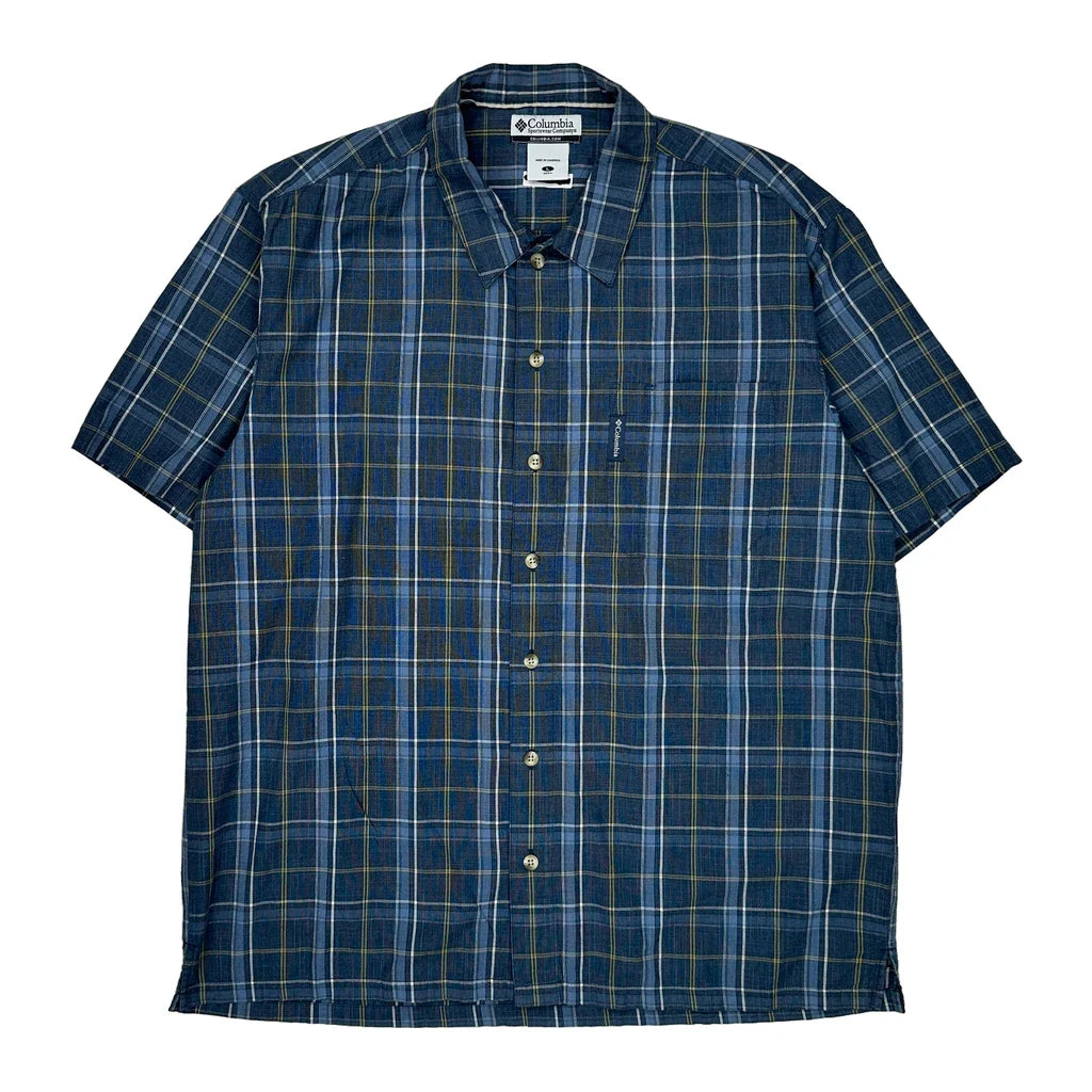 Buy Columbia Checked Short Sleeve Shirt - Large Blue Cotton Refurbished - $40.19 Columbia Checked Short Sleeve Shirt - Large Blue Cotton Refurbished - Thrifted (note: this is a term often used to describe second- refurbished available on Cerqular