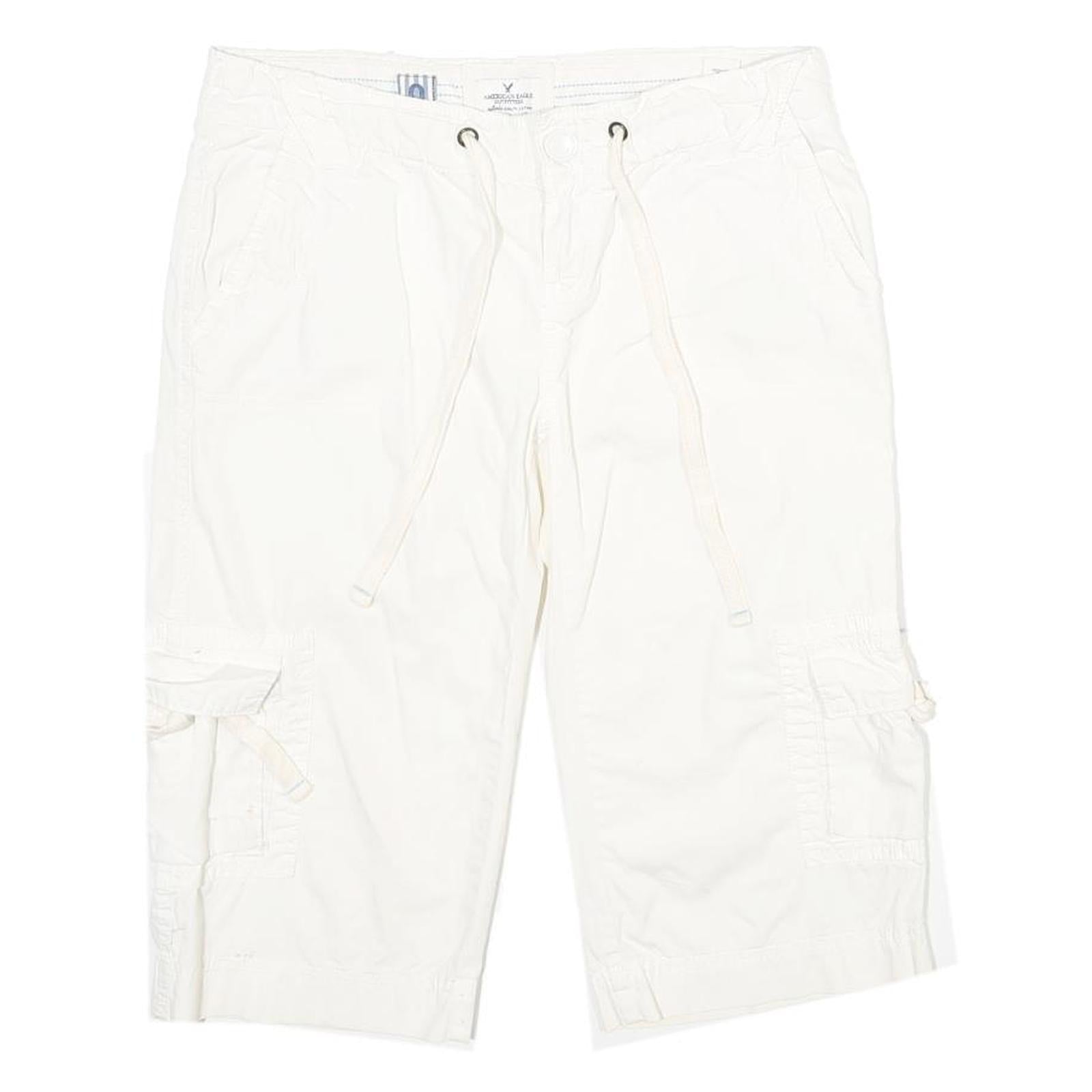 AMERICAN EAGLE Womens White Casual Cargo Shorts XXS W30 Comfortable Fit Refurbished - N/A refurbished available on Cerqular