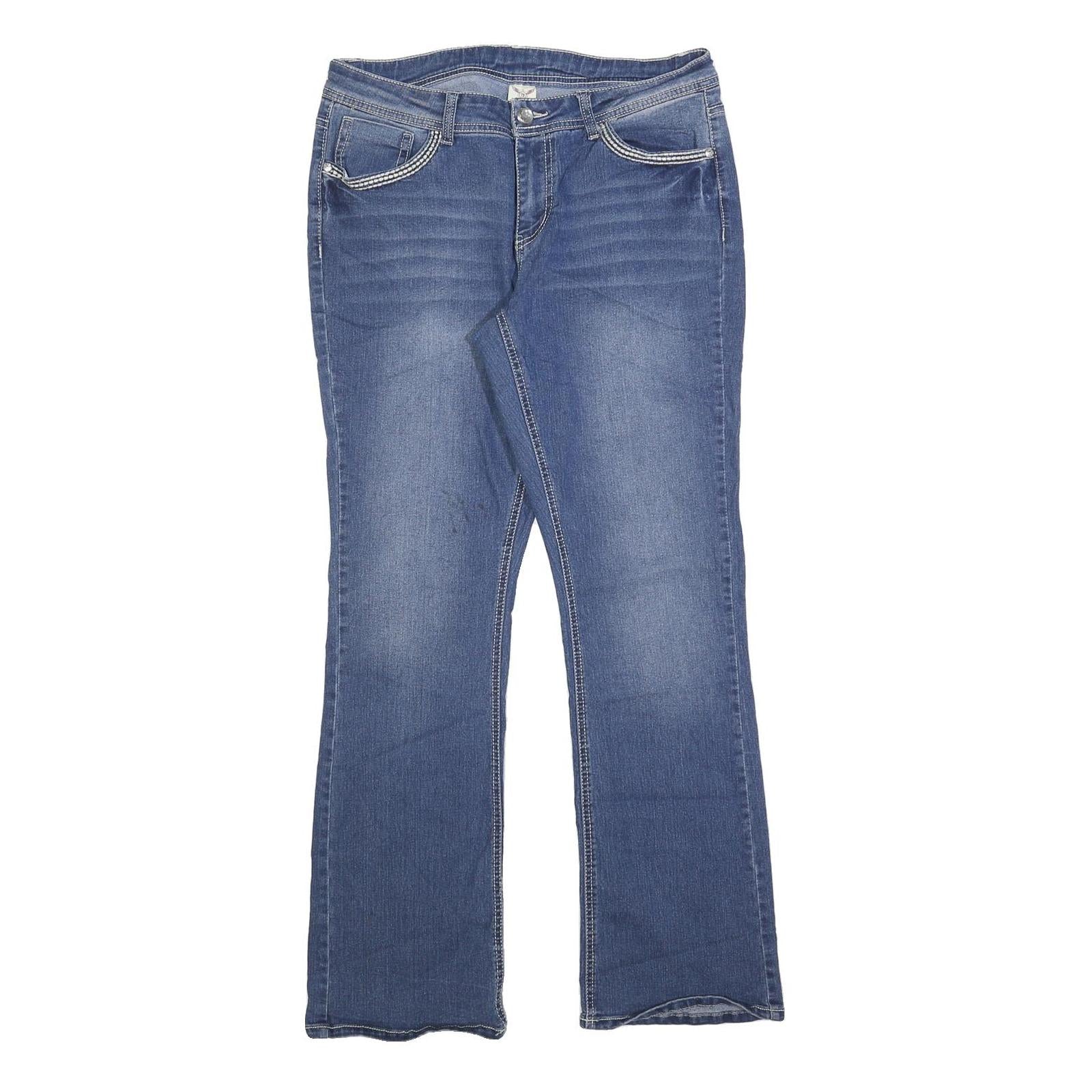 FADED GLORY Womens Blue Regular Fit Straight Denim Light Wash Jeans W32 L32 Refurbished - N/A refurbished available on Cerqular