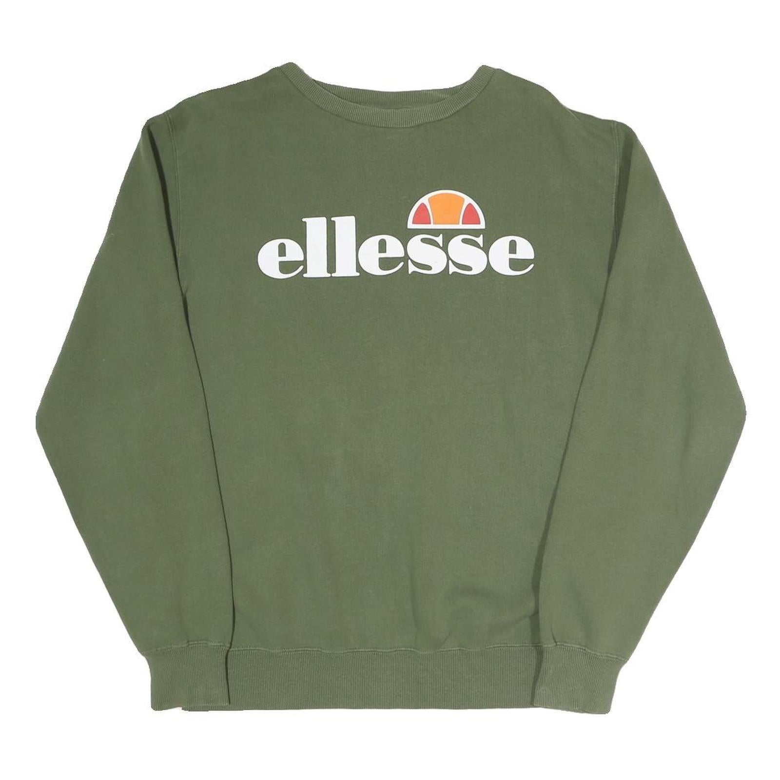 ELLESSE Womens Green Crew Neck Sweatshirt UK 12 Cotton Blend Casual Pullover Refurbished - N/A refurbished available on Cerqular