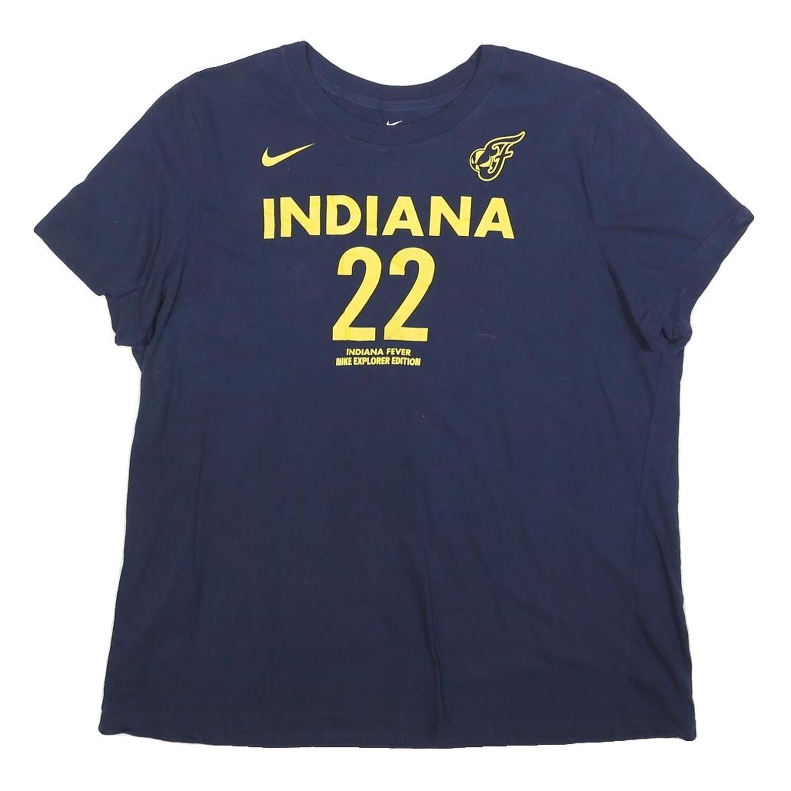 NIKE Womens Blue Indiana 22 Graphic T-Shirt XL Short Sleeve Crew Neck Sportswear Refurbished - N/A refurbished available on Cerqular