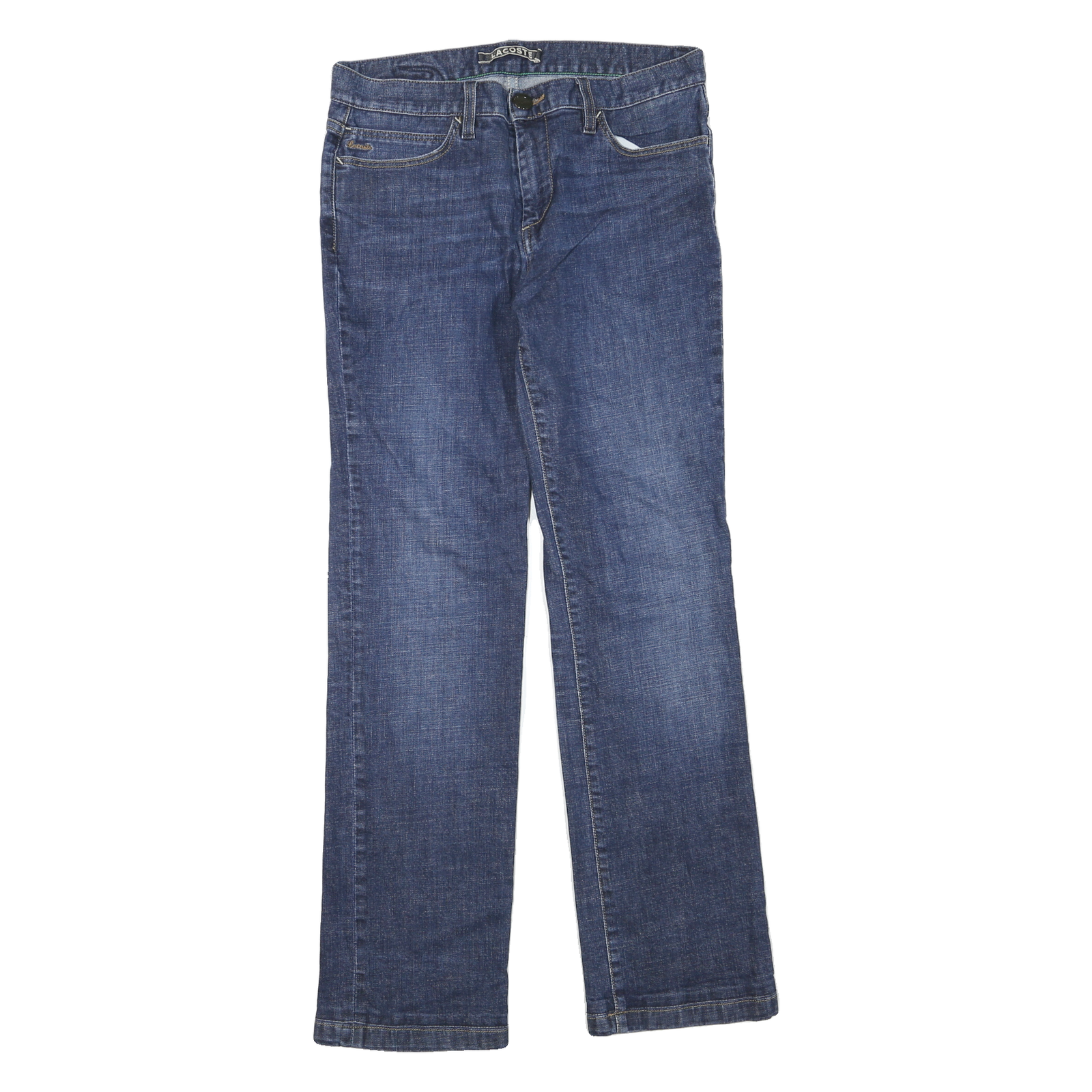 LACOSTE Womens Regular Blue Denim Straight Cotton Blend Zip W30 L28 Jeans Refurbished - N/A refurbished available on Cerqular