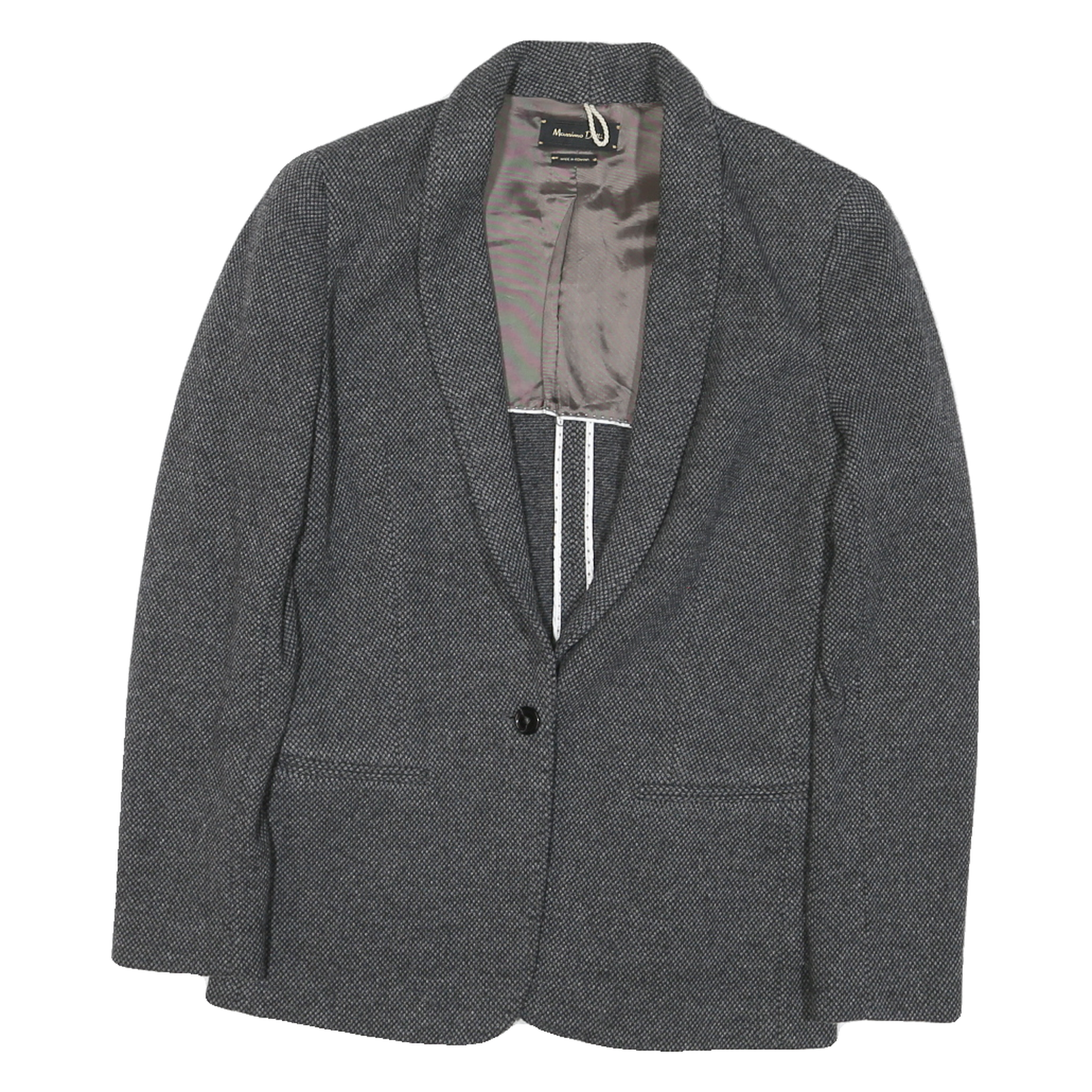 MASSIMO DUTTI Womens Grey Button Jacket S Polyester Blend Woven Classic Fit Refurbished - N/A refurbished available on Cerqular