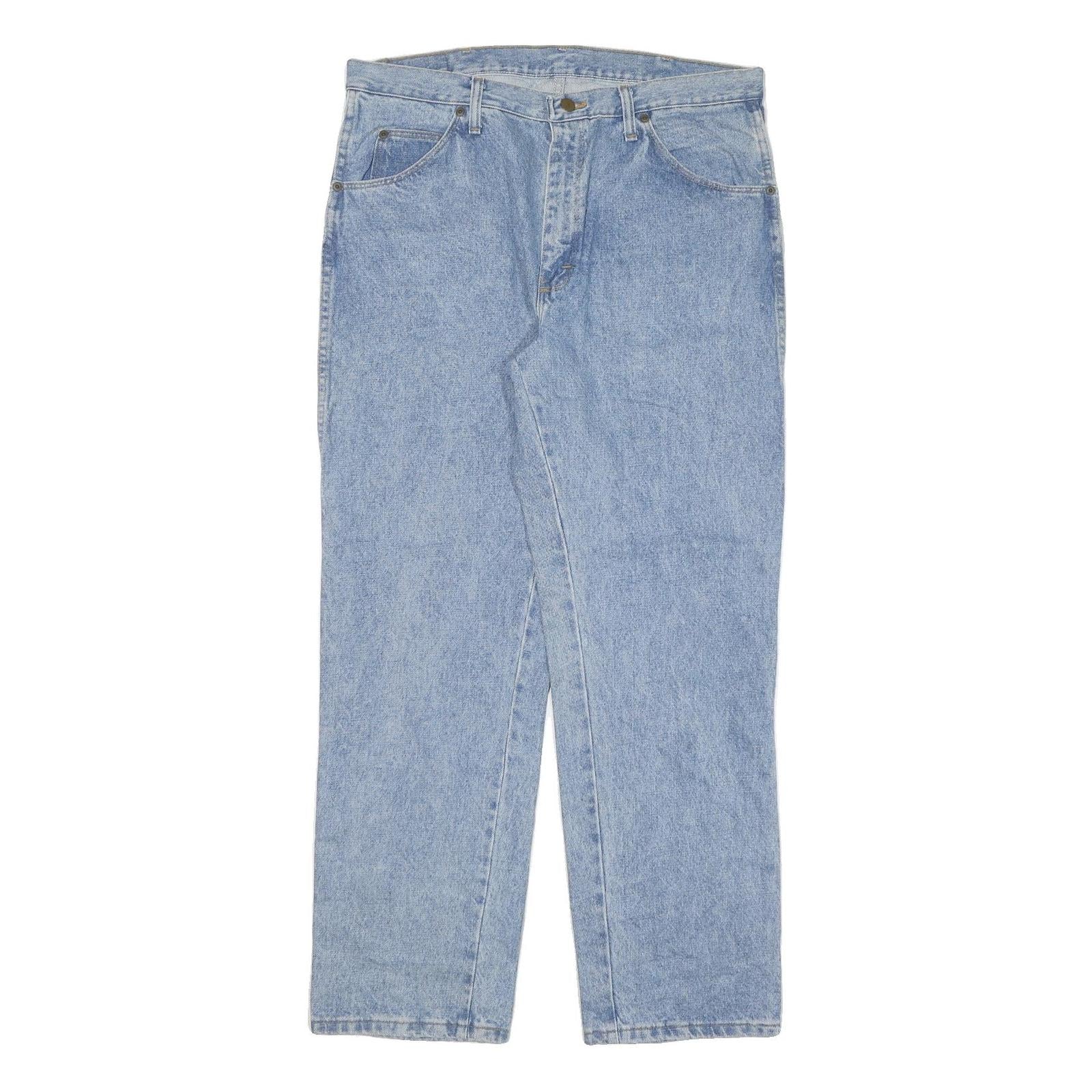 WRANGLER Mens Jeans Blue Regular Straight Denim Light W35 L31 Classic Zip Refurbished - N/A refurbished available on Cerqular