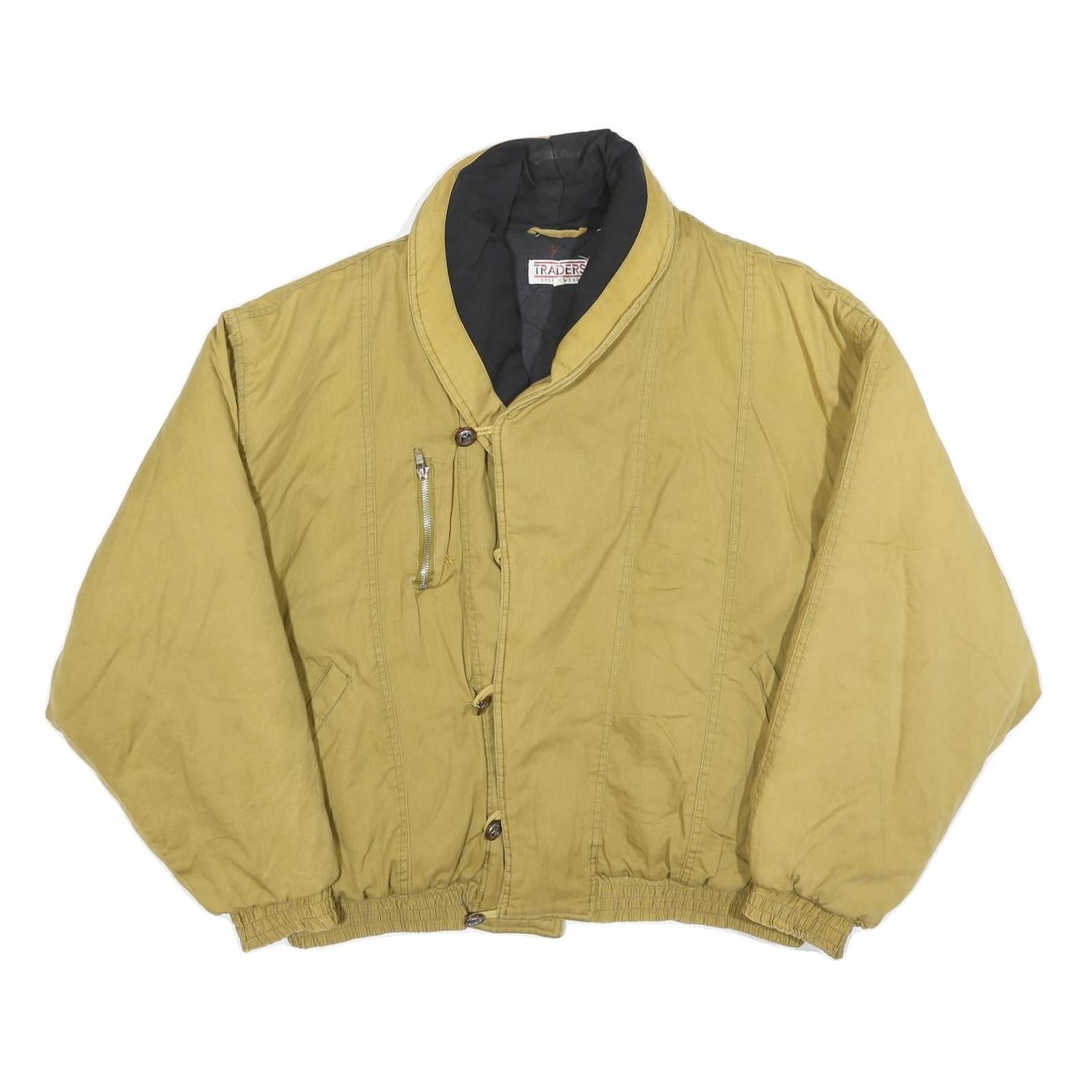 TRADERS Mens Beige Cotton Blend Button Jacket L Casual Lightweight Outerwear Refurbished - N/A refurbished available on Cerqular