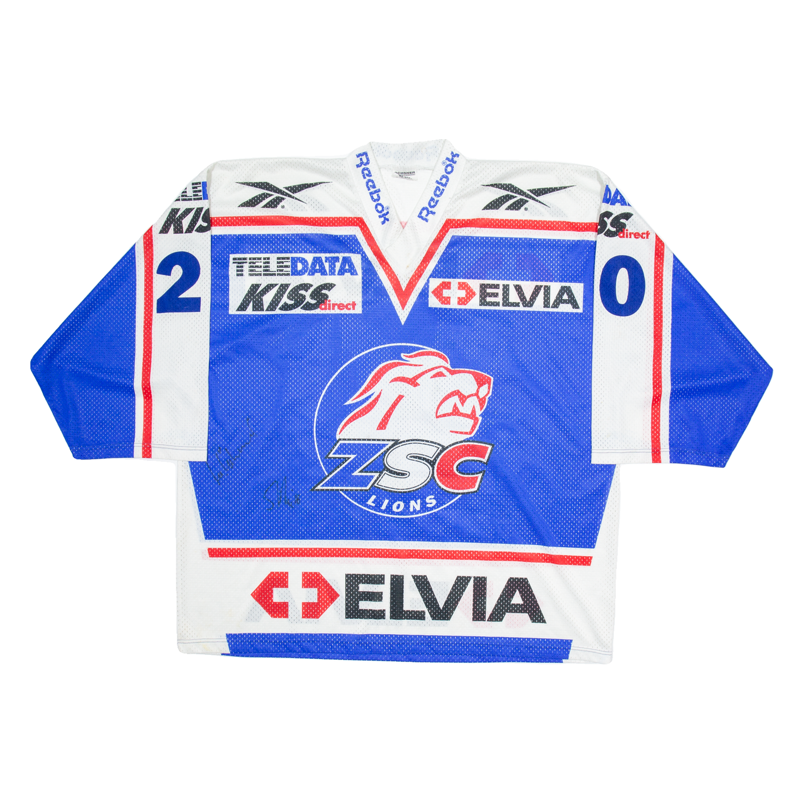 OCHSNER ZSC Lions Signed Hockey Mens Jersey Blue Long Sleeve V-Neck L Refurbished - N/A refurbished available on Cerqular