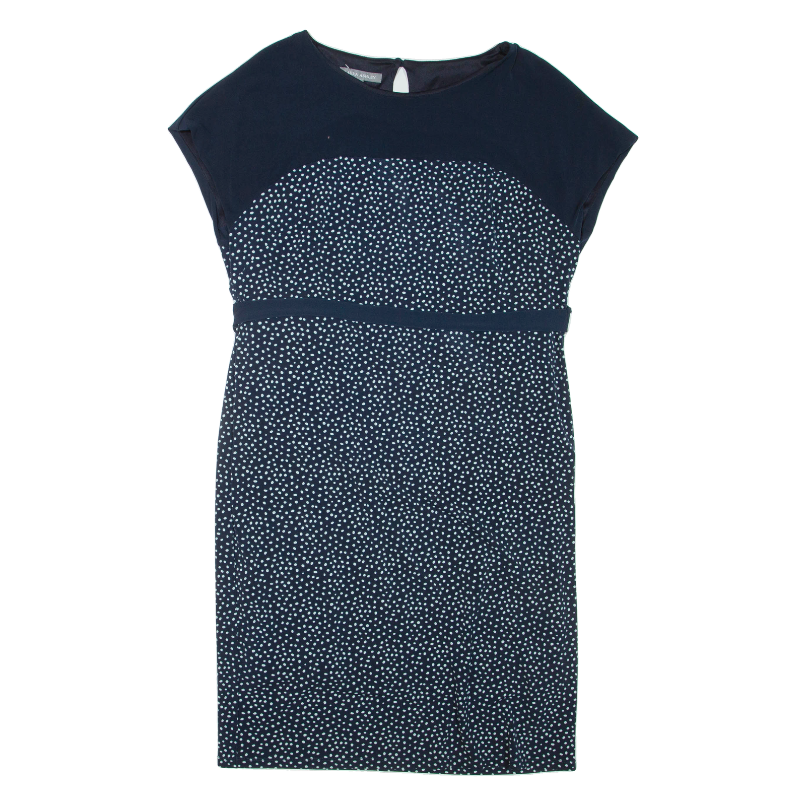 LAURA ASHLEY Womens Day Dress Blue Spotted Sleeveless Knee Length UK 14 Refurbished - N/A refurbished available on Cerqular