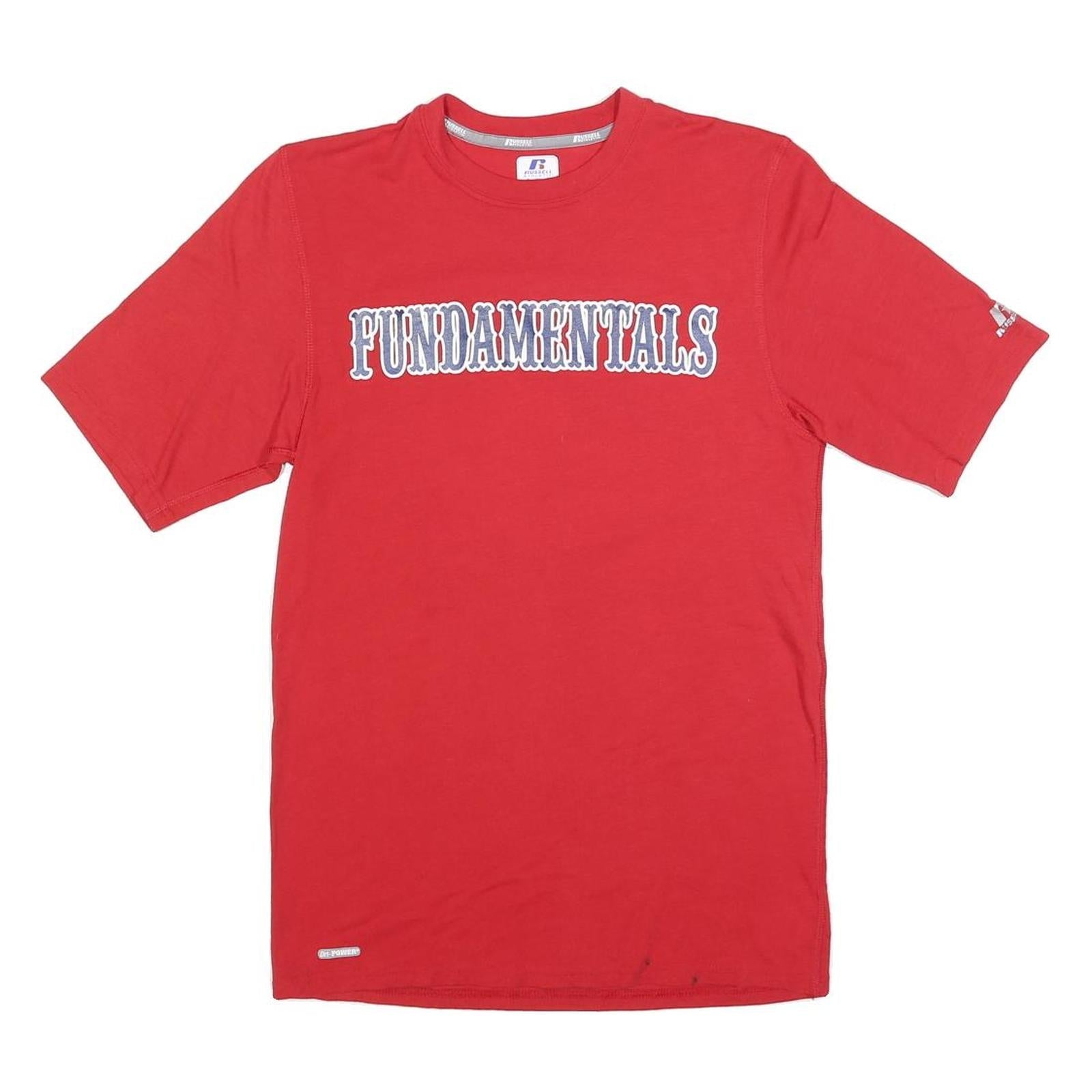 RUSSELL ATHLETIC Mens Red Fundamentals Graphic T-Shirt S Short Sleeve Crew Neck Refurbished - N/A refurbished available on Cerqular