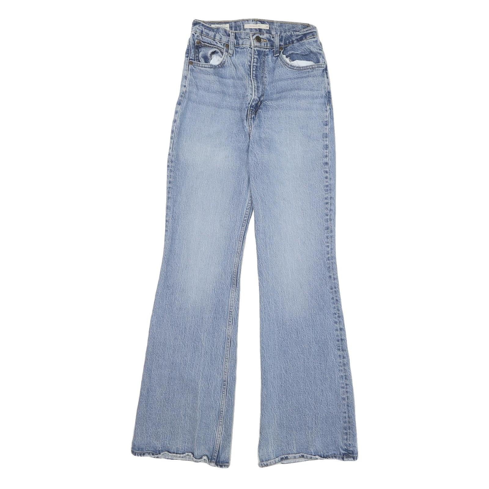 LEVI'S Womens Blue Regular Flared Denim Light W26 L30 Classic Fit Jeans Refurbished - N/A refurbished available on Cerqular
