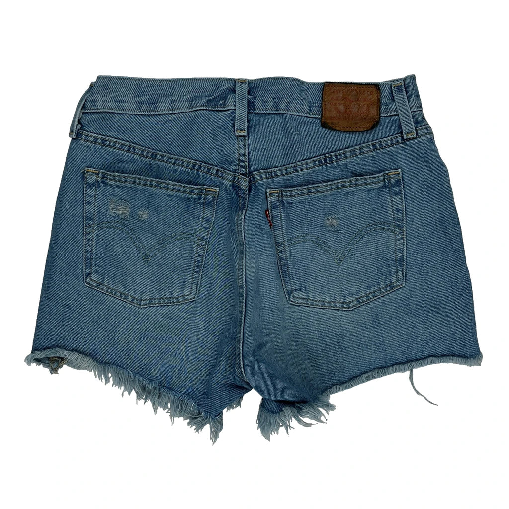Levis Denim Shorts - 29W UK 10 Light Wash Denim Refurbished - Thrifted (note: this is a term often used to describe second- refurbished available on Cerqular