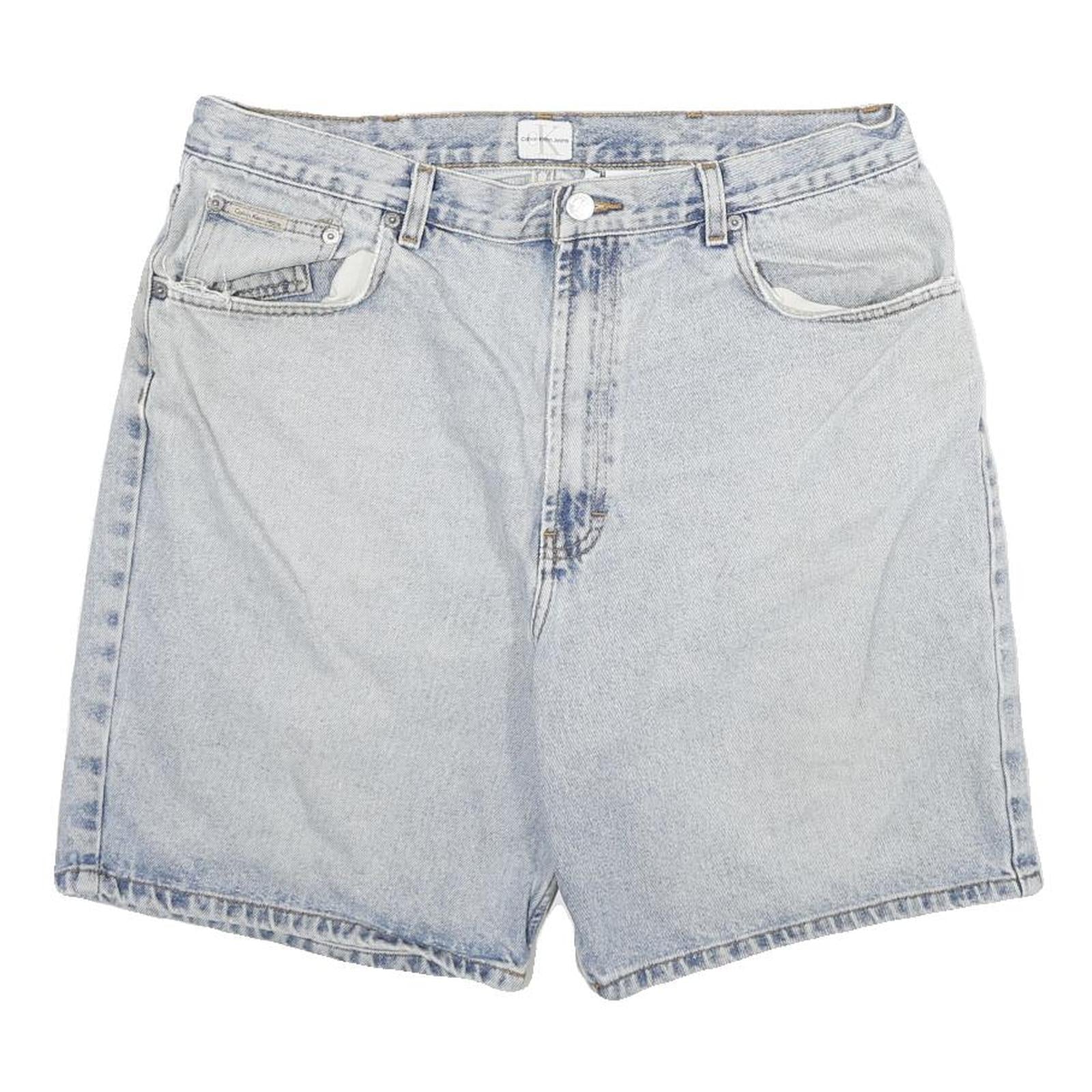CALVIN KLEIN JEANS Mens Shorts Blue Denim XL W34 Casual Classic Cotton Blend Refurbished - N/A refurbished available on Cerqular