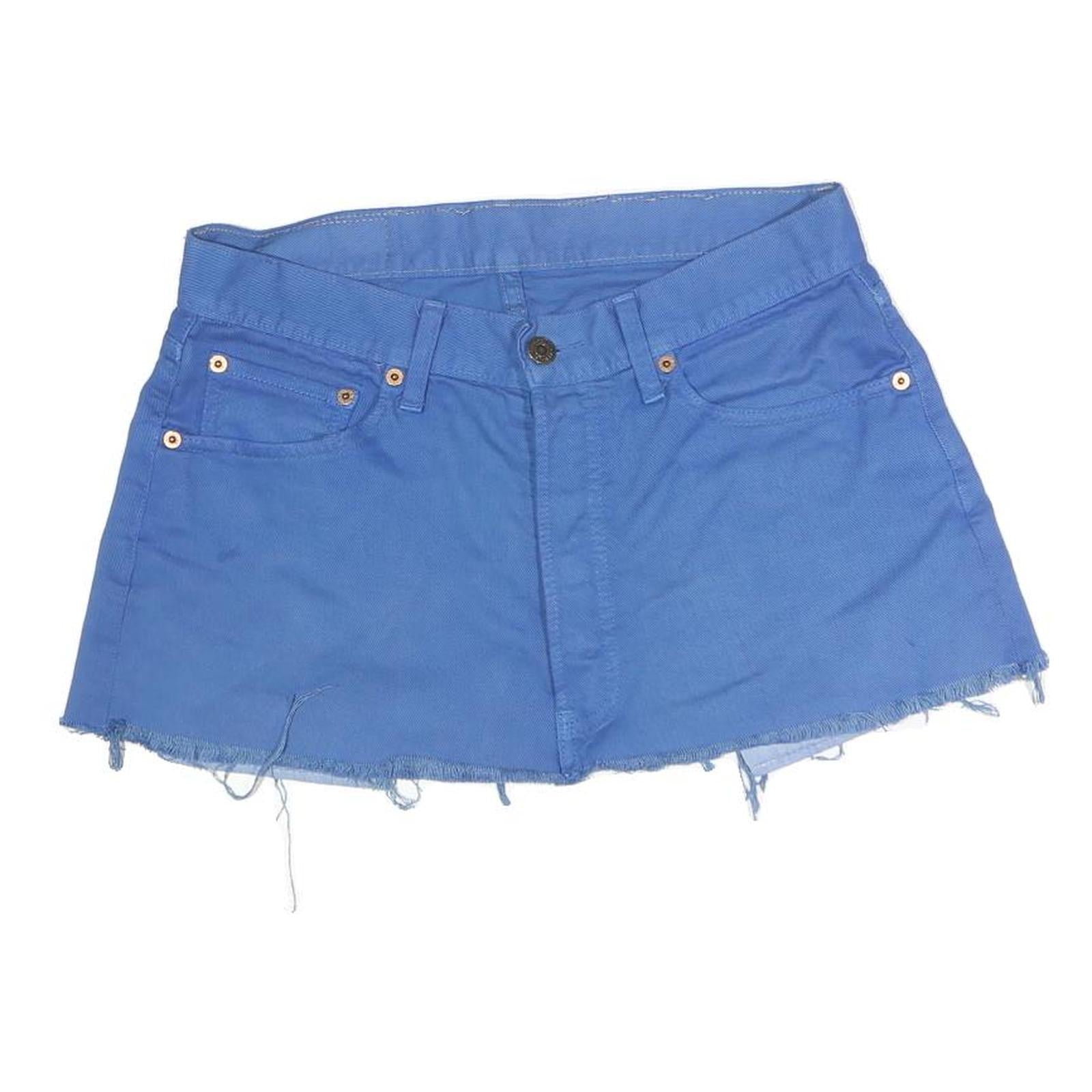 LEVI'S Womens Blue Cotton Blend Mini Skirt Frayed Hem Classic Denim Style M Refurbished - N/A refurbished available on Cerqular