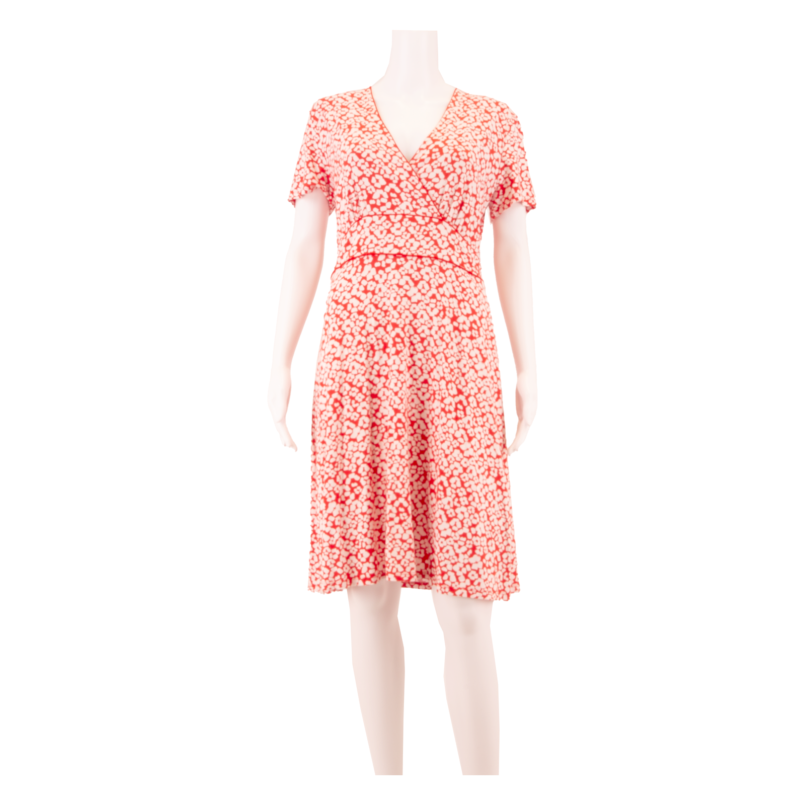 HOBBS LONDON Womens Fit & Flare Dress Red Viscose Floral Knee Length UK 12 Refurbished - N/A refurbished available on Cerqular
