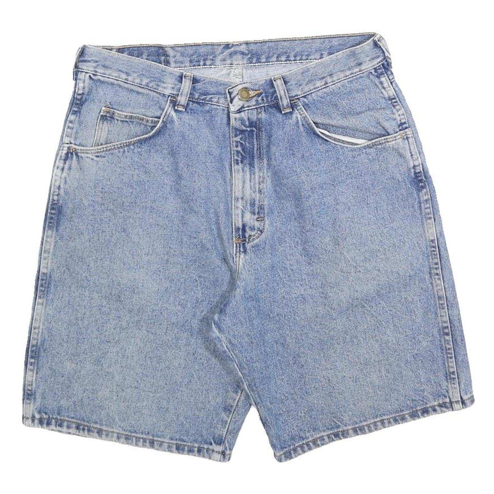 WRANGLER Mens Denim Blue Cotton Shorts M W33 Classic Fit Button Closure Refurbished - N/A refurbished available on Cerqular