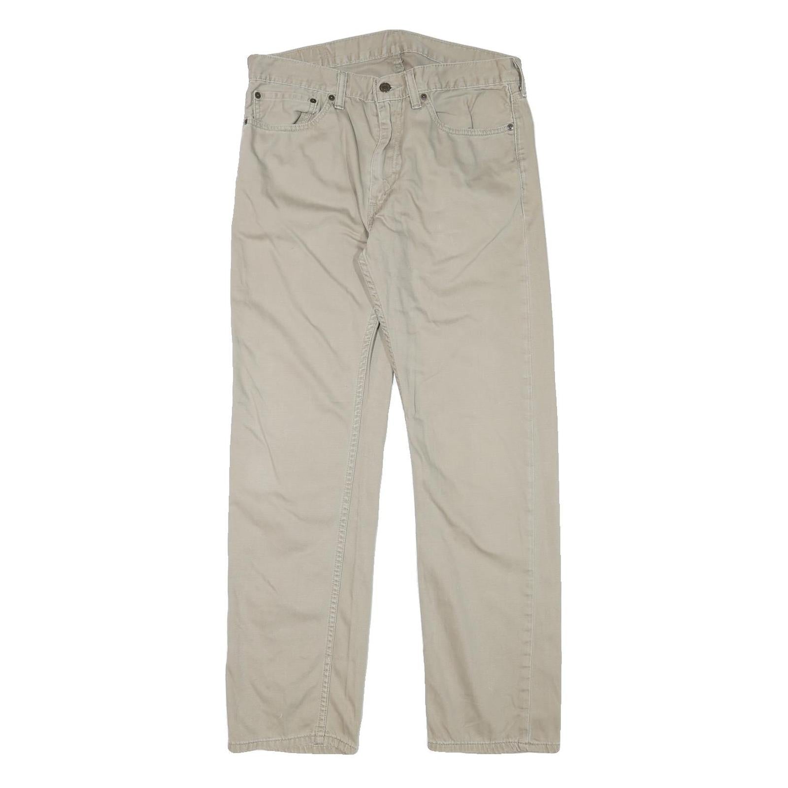 LEVI'S Mens Cotton Blend Beige Regular Straight Trousers W32 L31 Classic Zip Refurbished - N/A refurbished available on Cerqular