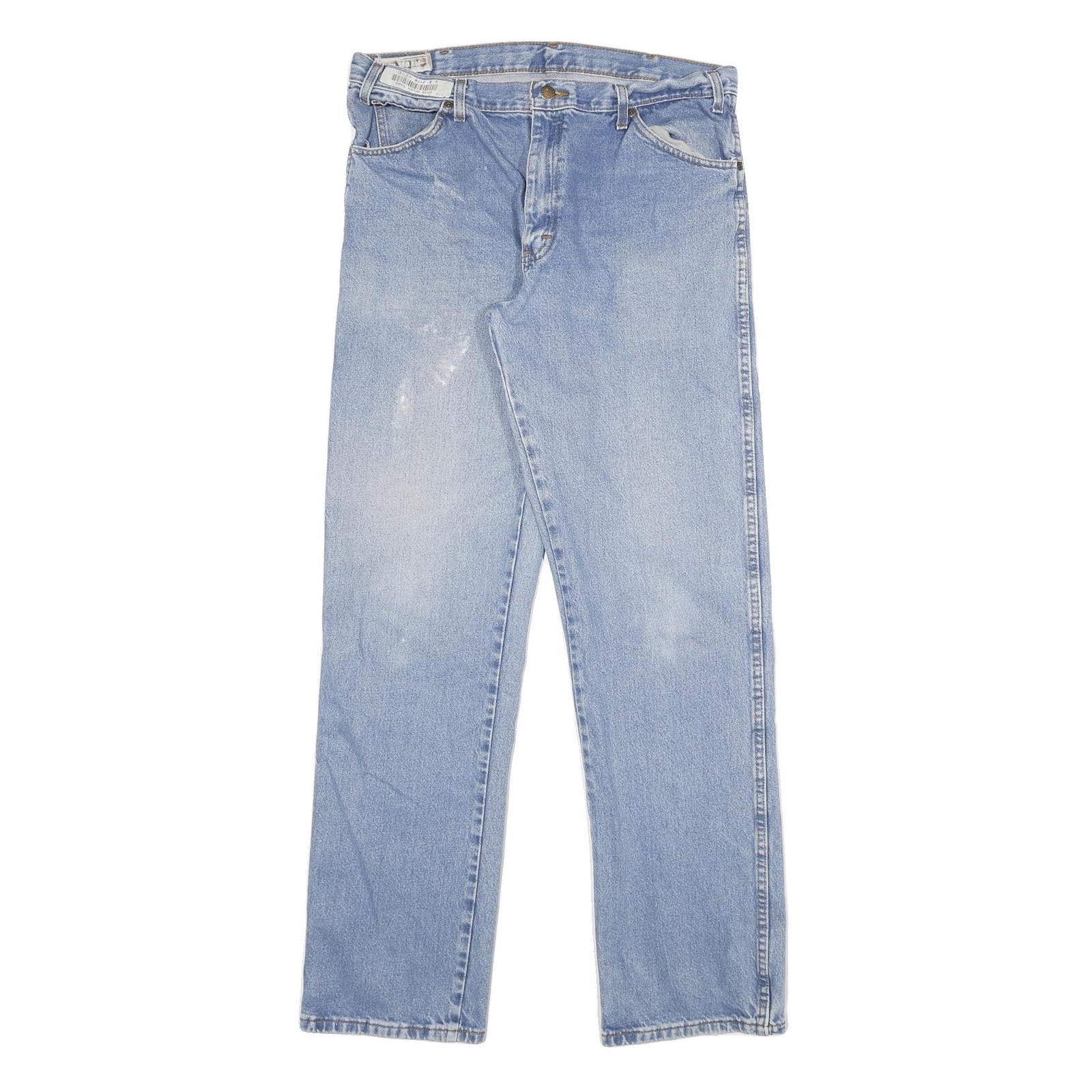 DICKIES Mens Regular Fit Blue Denim Light Wash Jeans W34 L34 Workwear Zip Fly Refurbished - N/A refurbished available on Cerqular