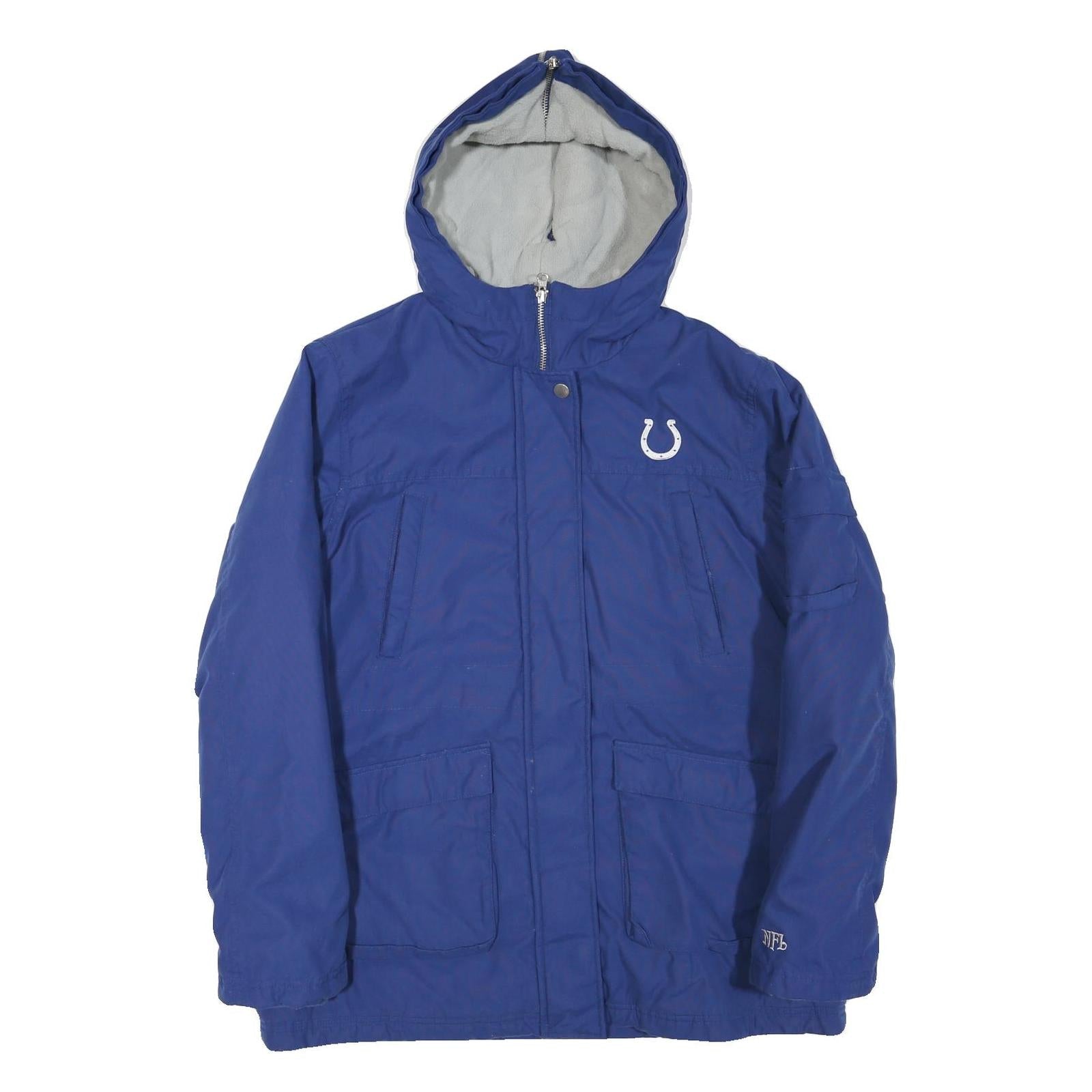 NFL Mens Blue Polyester Blend Zip Hooded Jacket M Plain Casual Sportswear Refurbished - N/A refurbished available on Cerqular