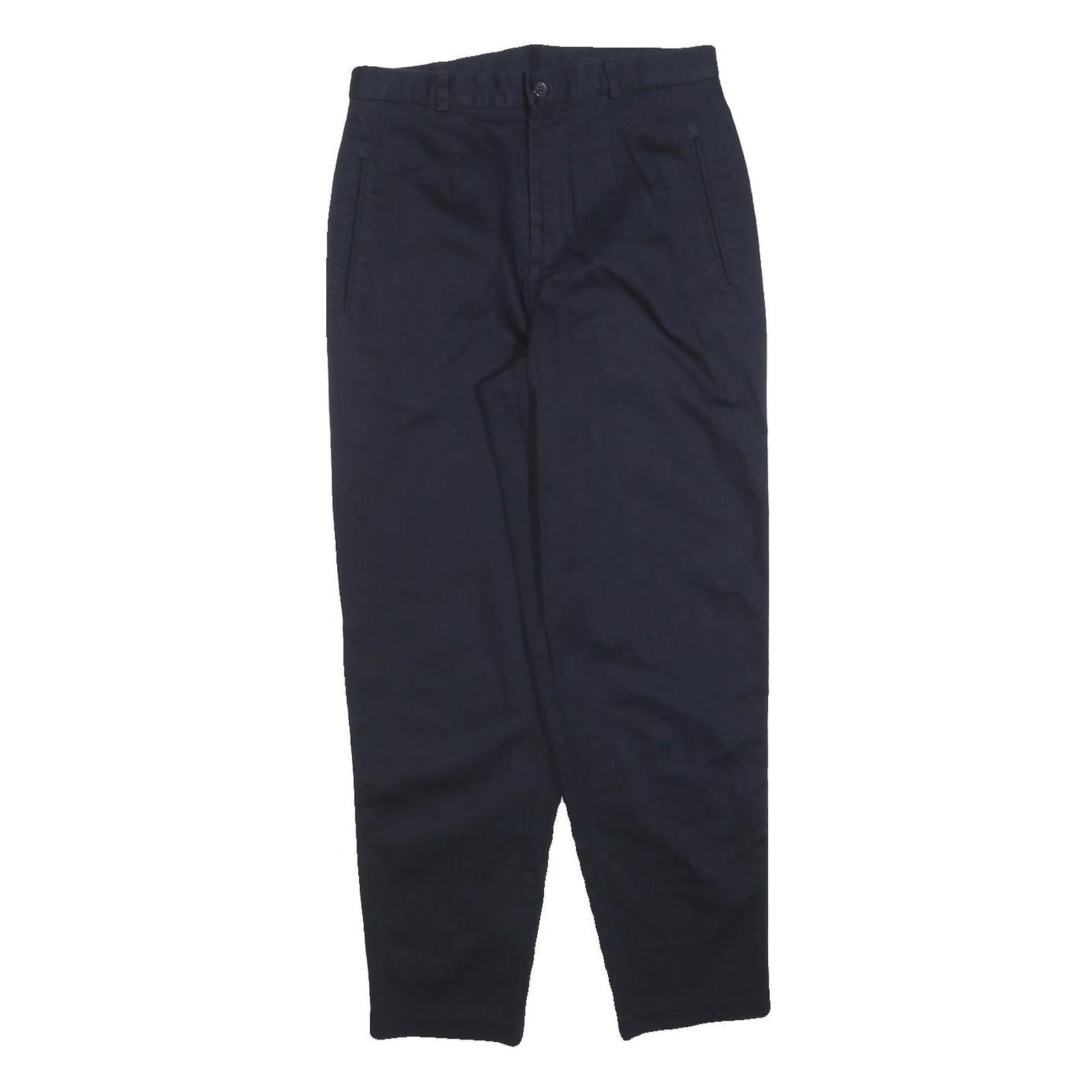 TRIBAL Womens Cotton Blend Navy Regular Fit Straight Trousers W28 L28 Zip Refurbished - N/A refurbished available on Cerqular