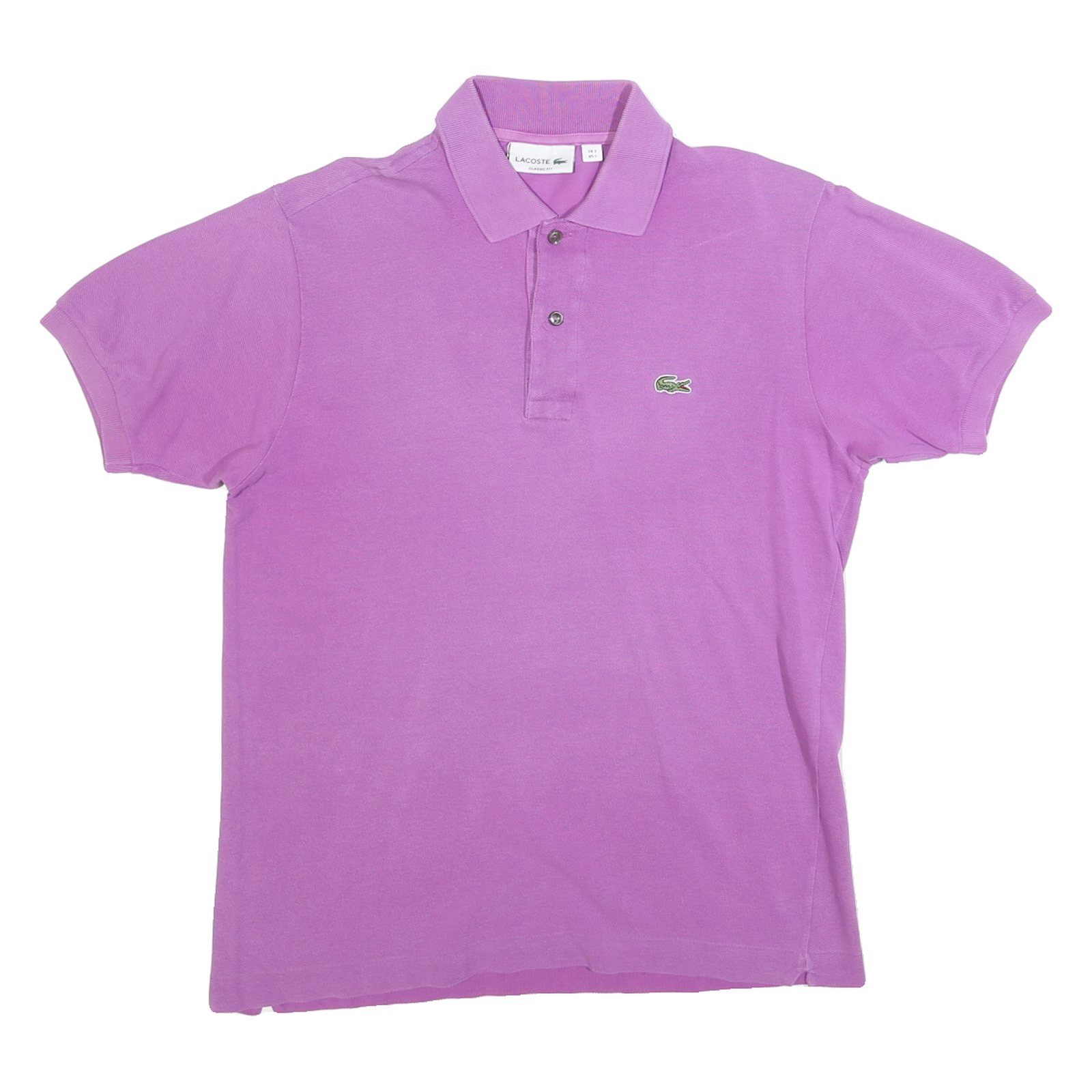 LACOSTE Mens Purple Short Sleeve Plain S Cotton Blend Polo Shirt Classic Fit Refurbished - N/A refurbished available on Cerqular
