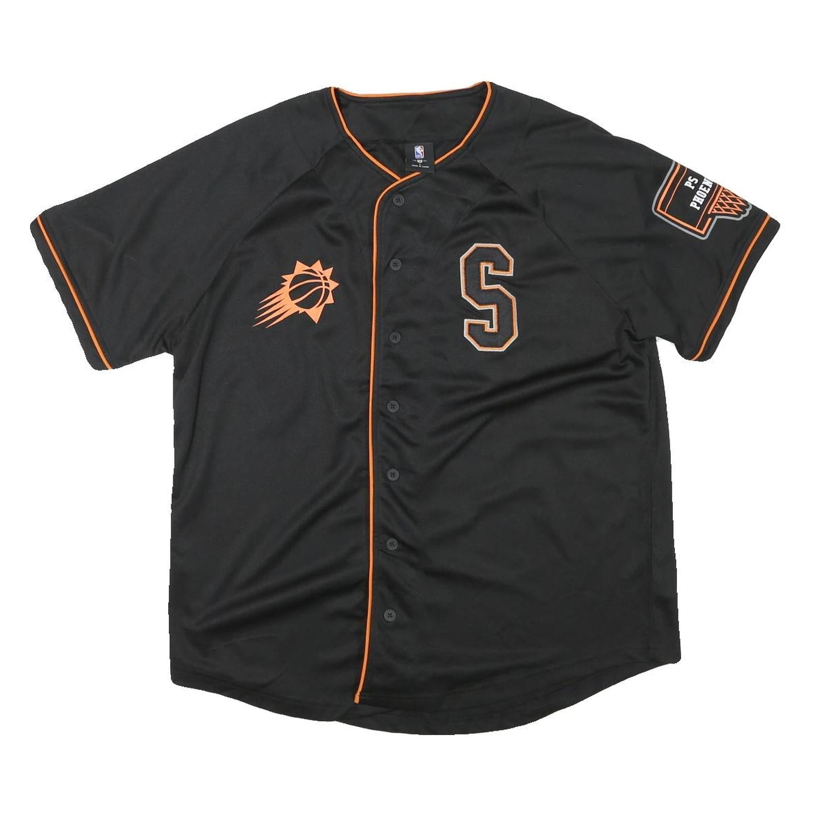 Buy NBA Mens Black & Orange Phoenix Suns Baseball Jersey L Short Sleeve Crew Neck Refurbished - $59.79 NBA Mens Black & Orange Phoenix Suns Baseball Jersey L Short Sleeve Crew Neck Refurbished - N/A refurbished available on Cerqular