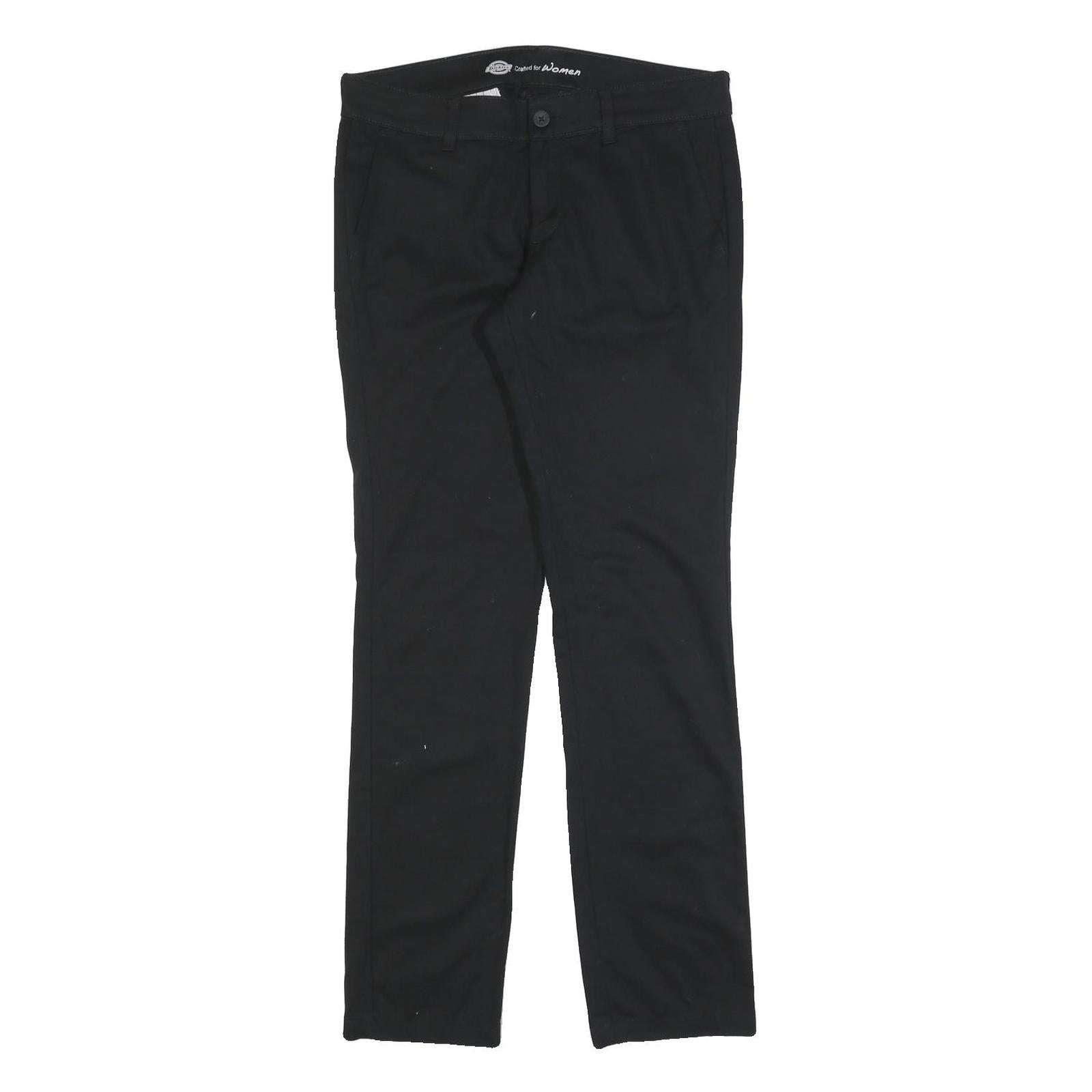 DICKIES Womens Cotton Blend Black Slim Straight Trousers W30 L32 Casual Workwear Refurbished - N/A refurbished available on Cerqular