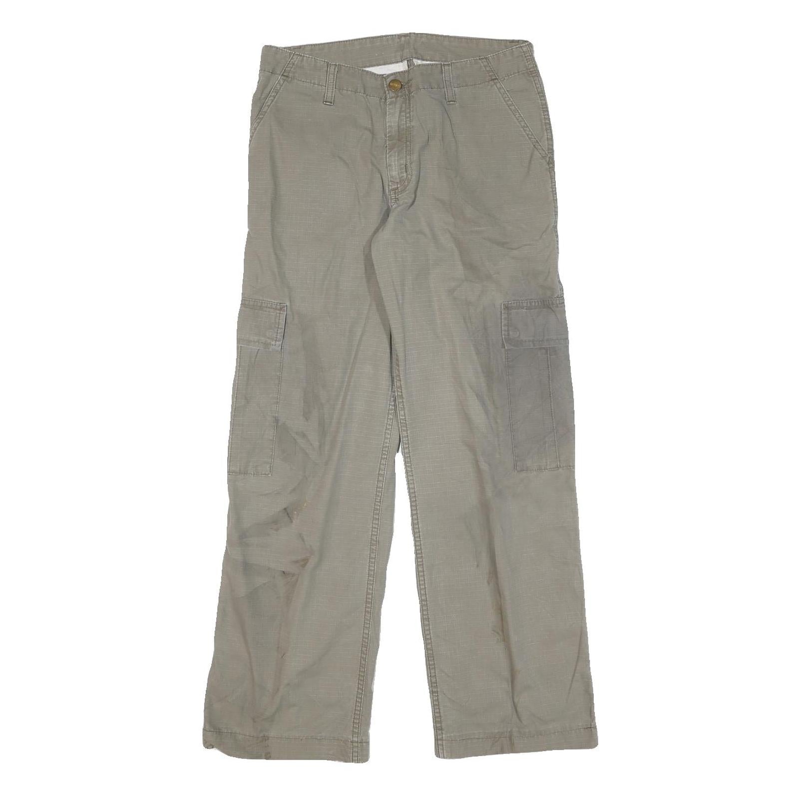 CARHARTT Mens Cotton Blend Beige Regular Straight Trousers W28 L28 Workwear Refurbished - N/A refurbished available on Cerqular