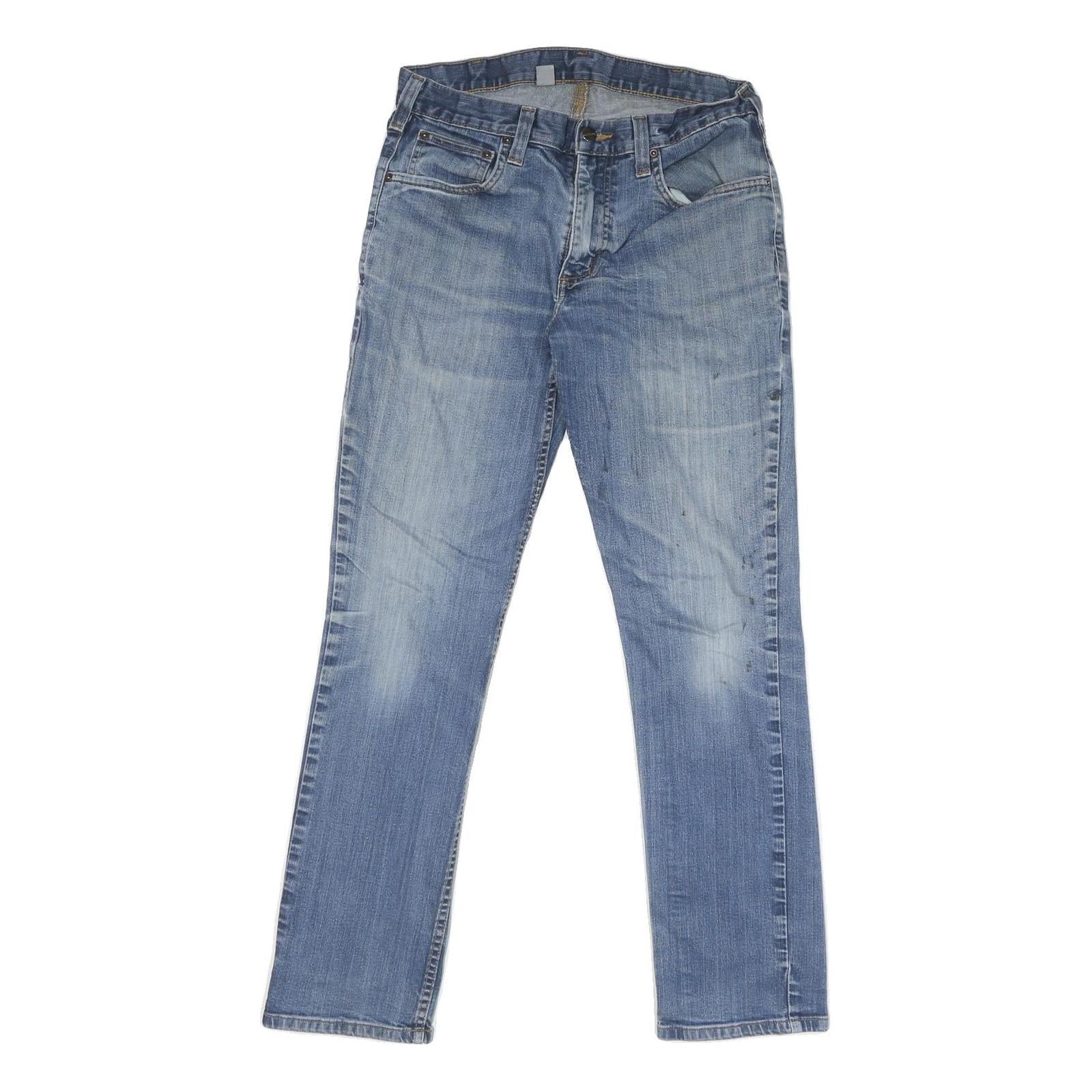 CARHARTT Mens Blue Regular Fit Straight Leg Denim W32 L30 Zip Cotton Blend Refurbished - N/A refurbished available on Cerqular