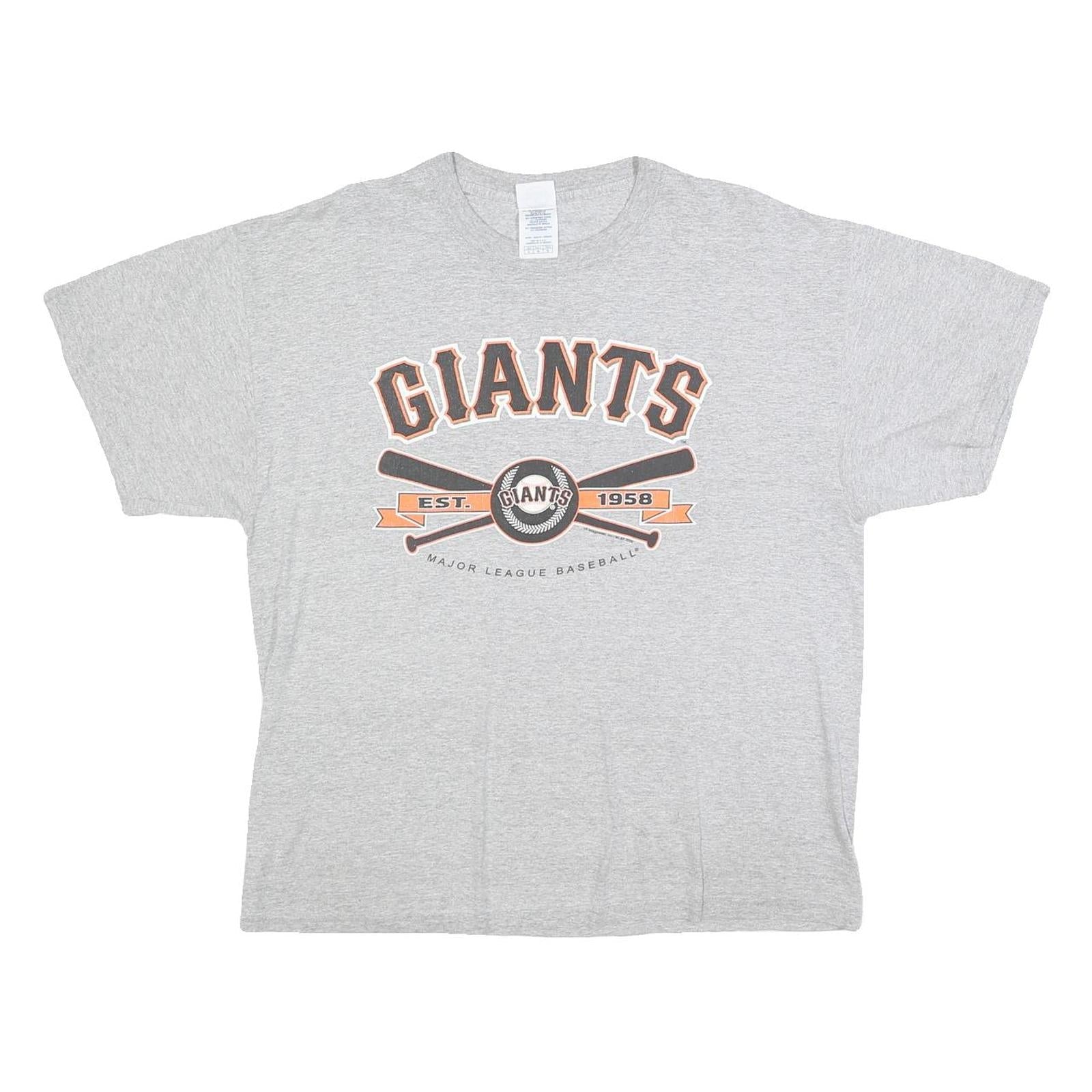 DELTA Mens Grey Giants Graphic T-Shirt L Short Sleeve Crew Neck Cotton Blend Refurbished - N/A refurbished available on Cerqular
