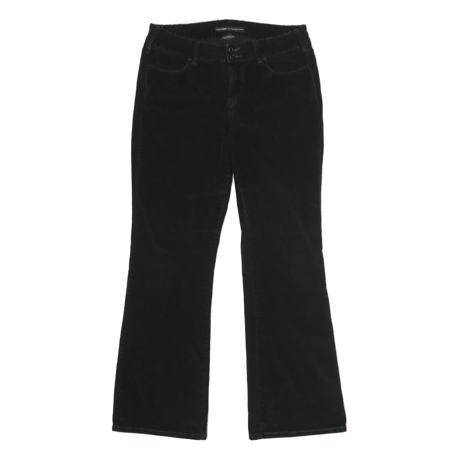 LEVI'S Womens Black Cotton Blend Relaxed Flared Trousers W32 L30 Refurbished - N/A refurbished available on Cerqular