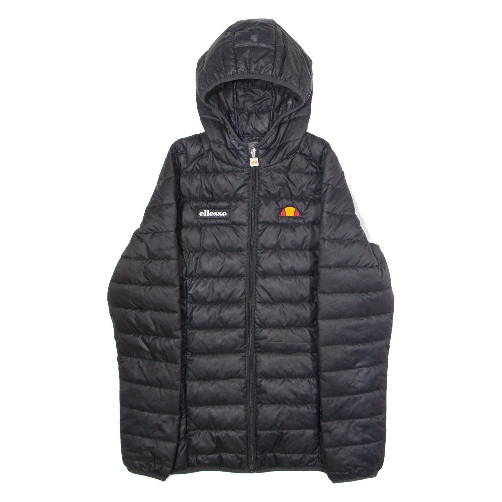 ELLESSE Womens Puffer Jacket Black Hooded UK 8 Refurbished - N/A refurbished available on Cerqular
