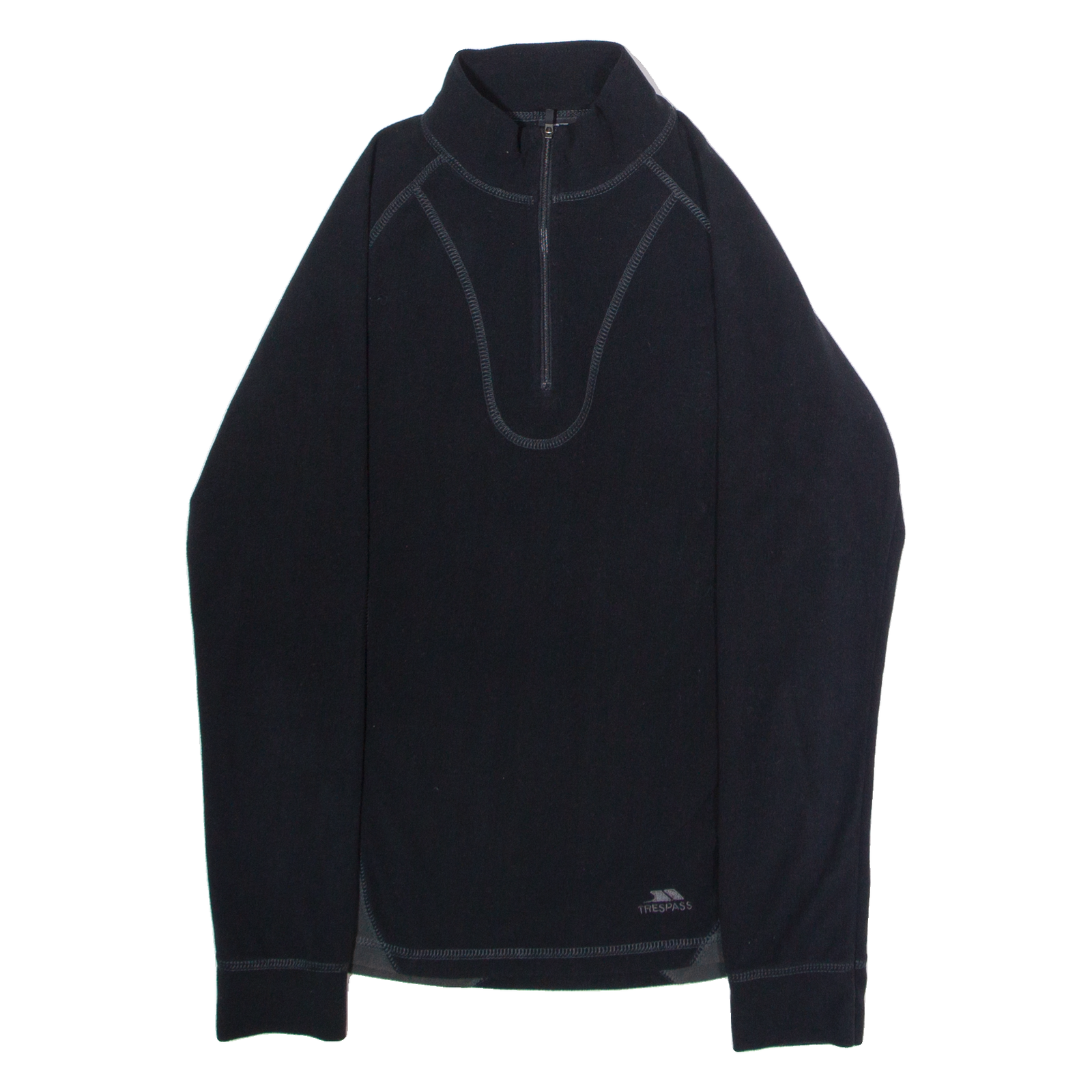 TRESPASS Mens Fleece Black Colourblock 1/4 Zip XS Refurbished - N/A refurbished available on Cerqular