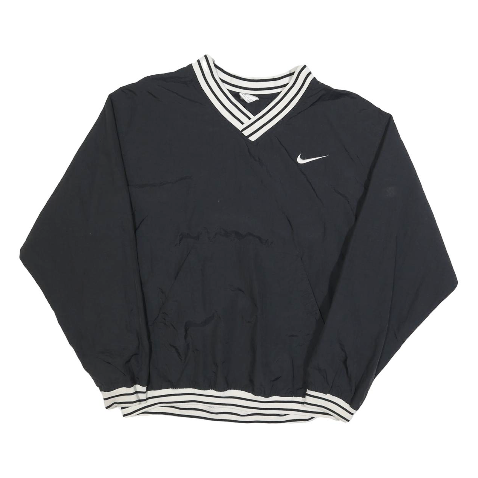 NIKE Mens Black Polyester Classic Jacket M Woven Plain Sport Casual Athletic Refurbished - N/A refurbished available on Cerqular