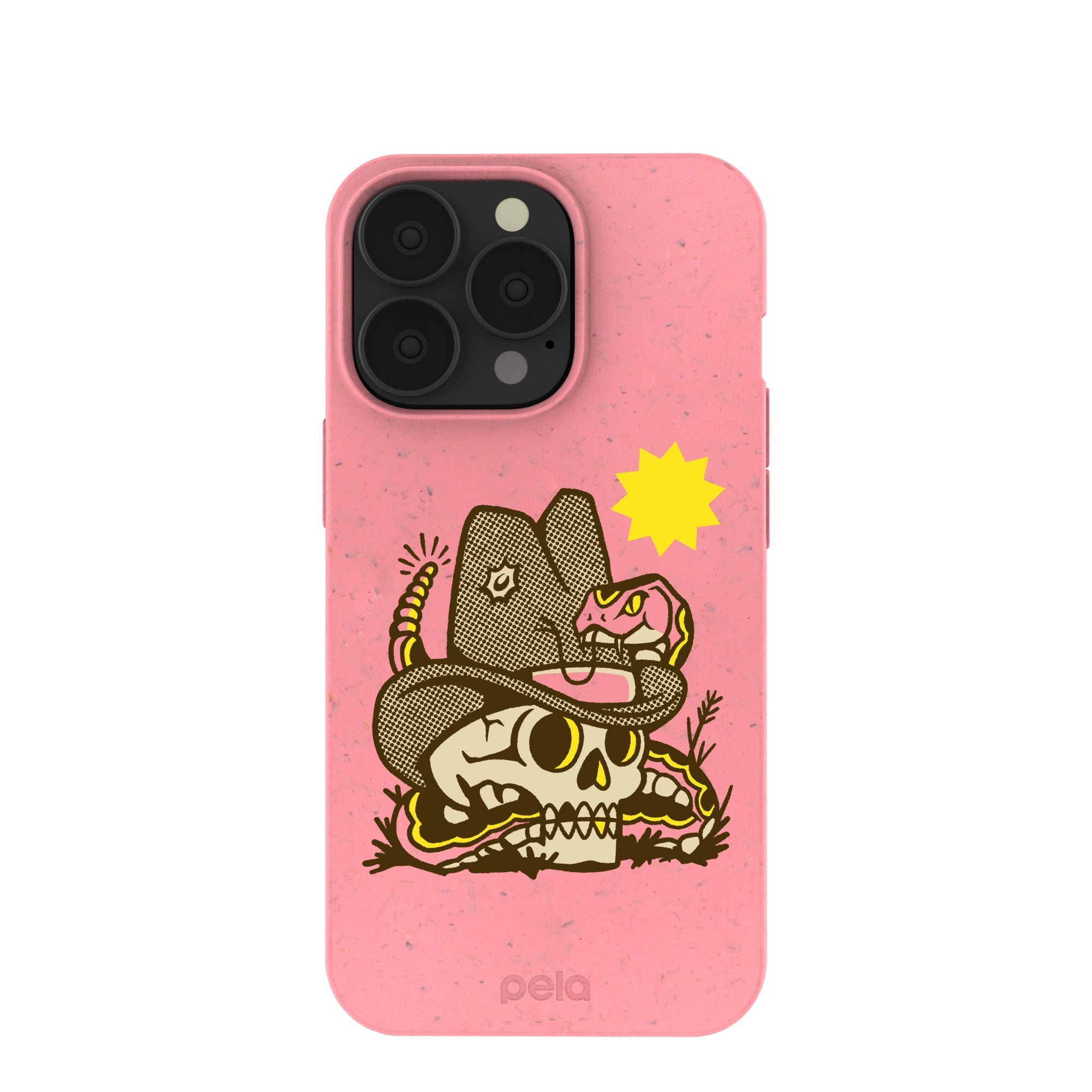 Bubblegum Pink Snakebite iPhone 13 Pro Case Refurbished - Pela Case refurbished available on Cerqular