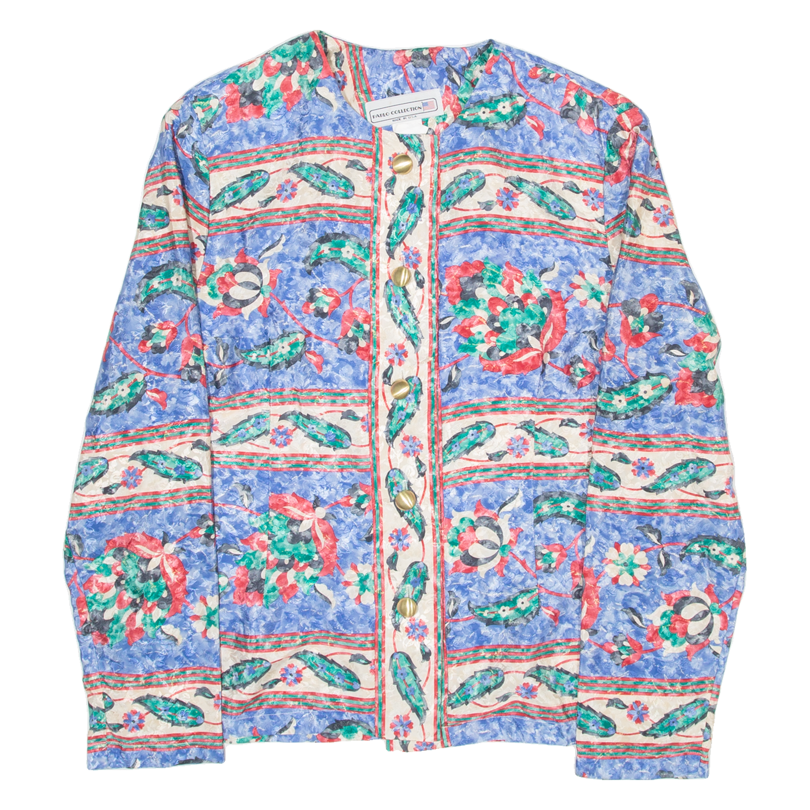 PABLO COLLECTION Womens Printed Blouse Blue Long Sleeve Floral M Refurbished - N/A refurbished available on Cerqular