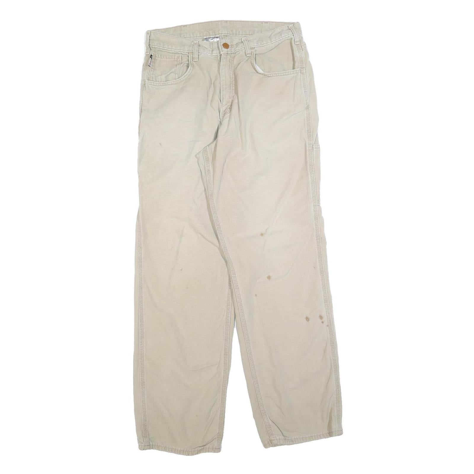 Buy CARHARTT Mens Relaxed Beige Cotton Blend Trousers W32 L32 Workwear Zip Closure Refurbished - $49.39 CARHARTT Mens Relaxed Beige Cotton Blend Trousers W32 L32 Workwear Zip Closure Refurbished - N/A refurbished available on Cerqular