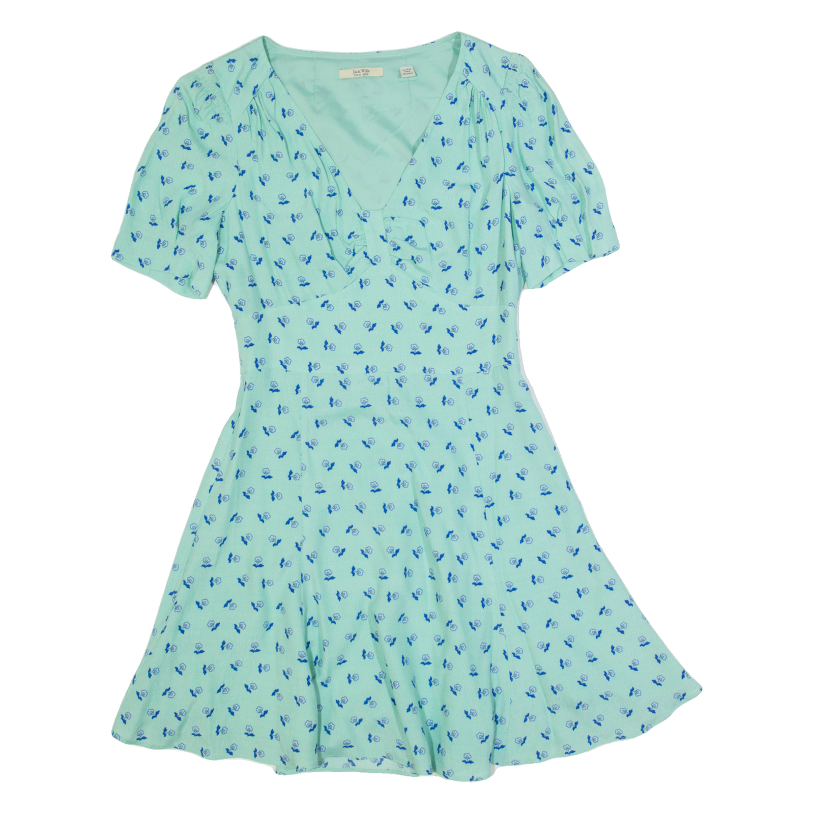 JACK WILLS Womens Day Dress Blue Floral Short Sleeve Knee Length UK 8 Refurbished - N/A refurbished available on Cerqular