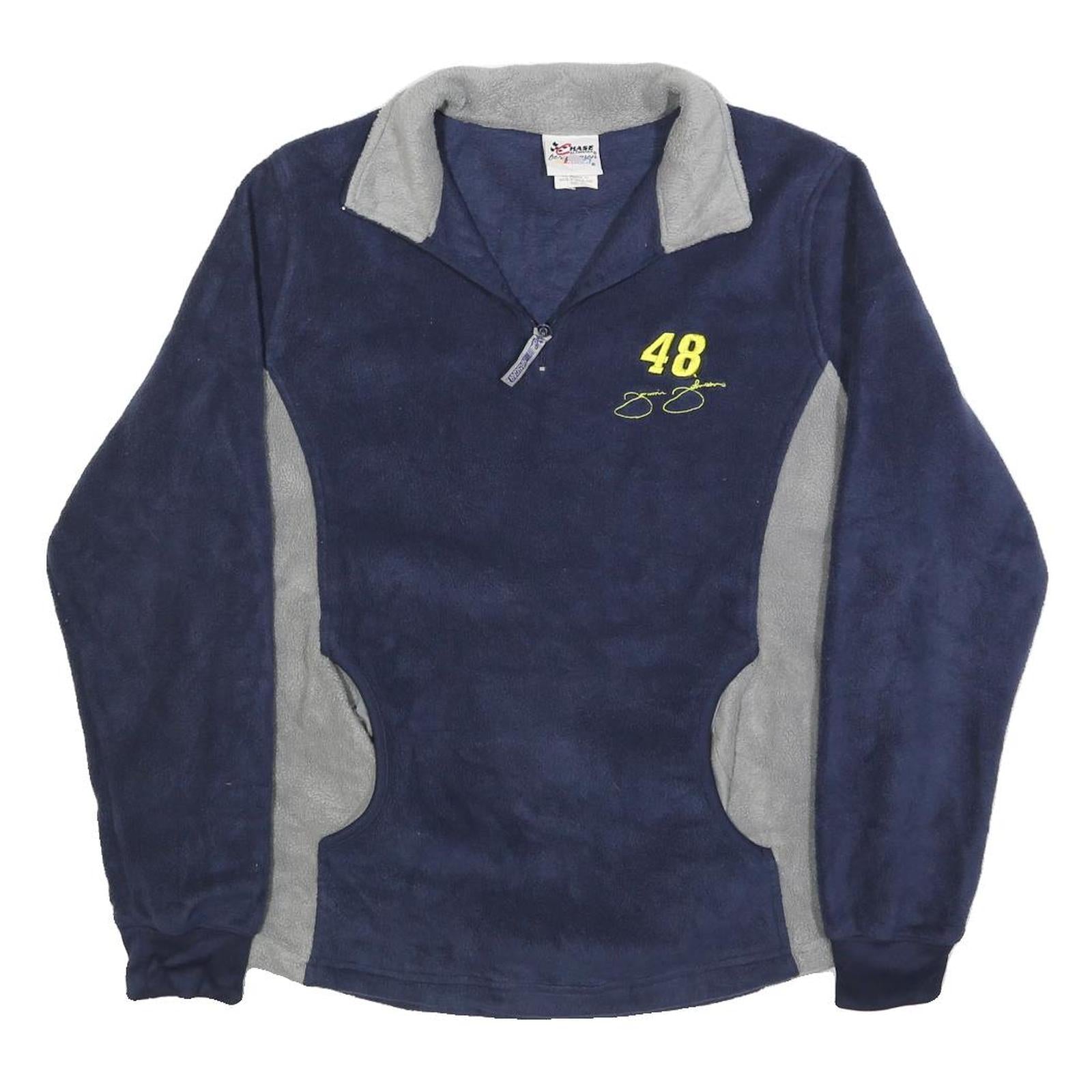 CHASE AUTHENTICS Womens Navy & Grey Sports Jumper Polyester 1/4 Zip Pullover L Refurbished - N/A refurbished available on Cerqular