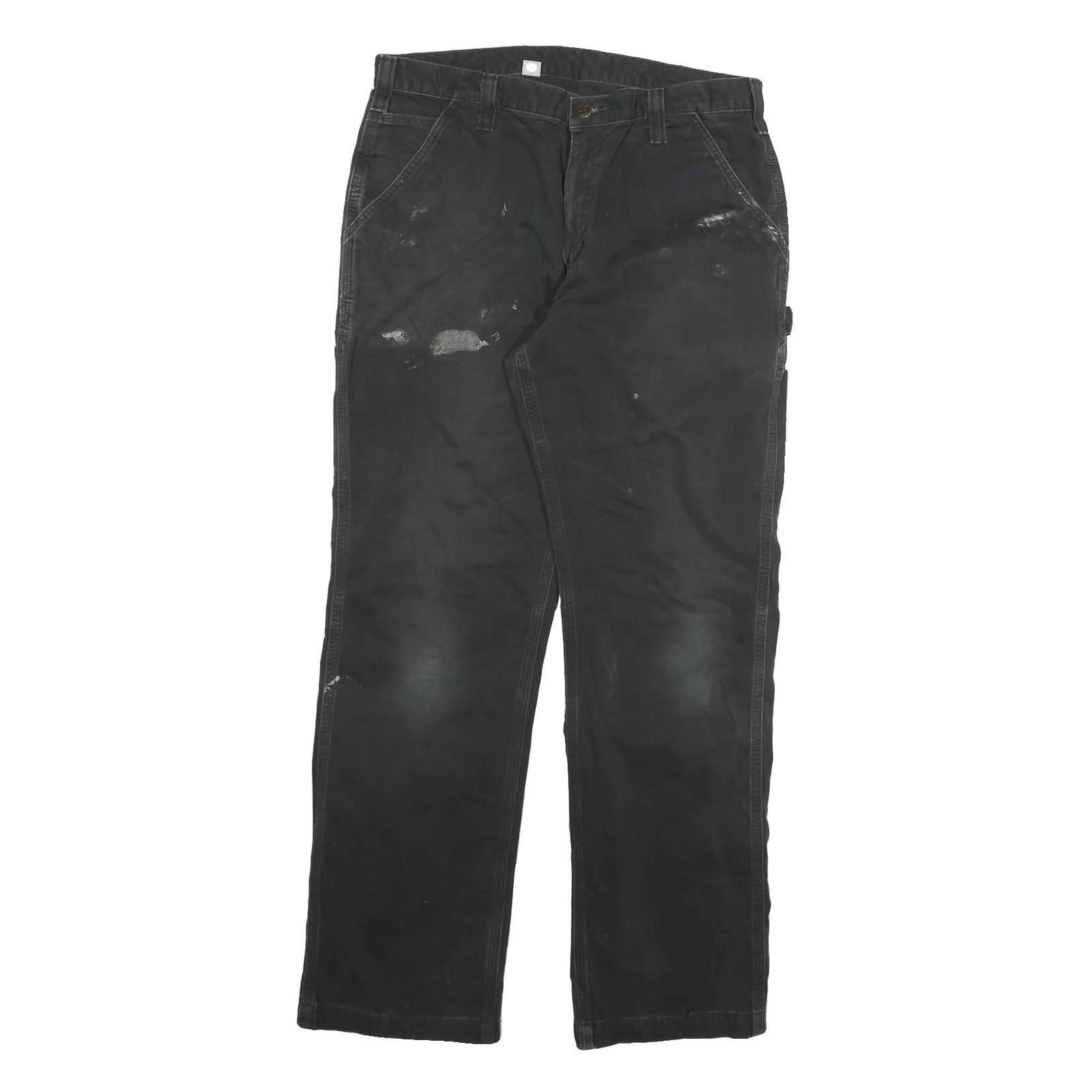 CARHARTT Mens Jeans Black Relaxed Straight Cotton Blend W36 L32 Workwear Zip Refurbished - N/A refurbished available on Cerqular