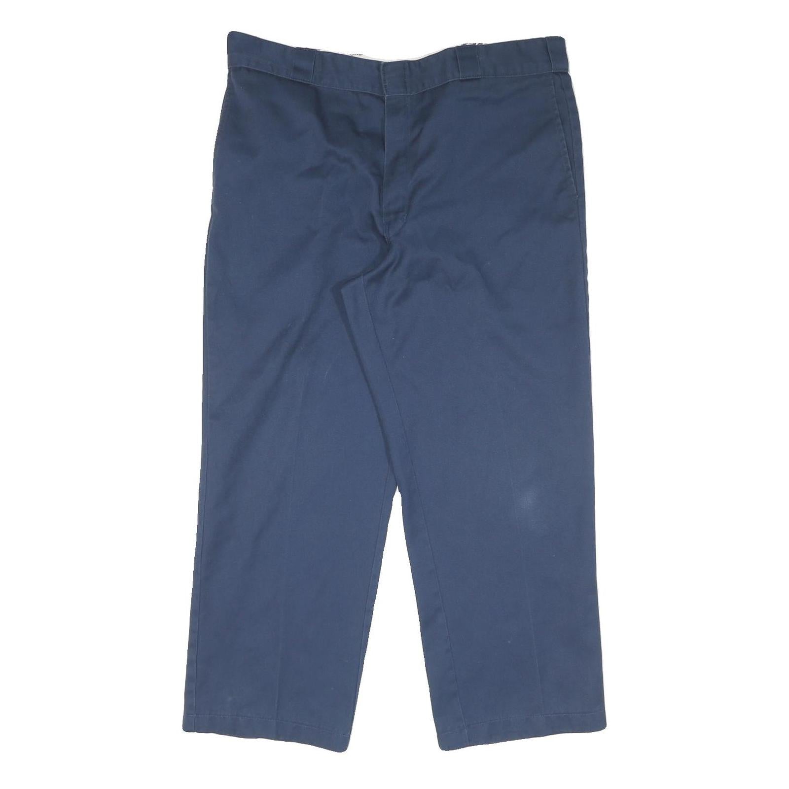 DICKIES Mens Cotton Navy Blue Regular Straight Leg Trousers W38 L27 Workwear Refurbished - N/A refurbished available on Cerqular