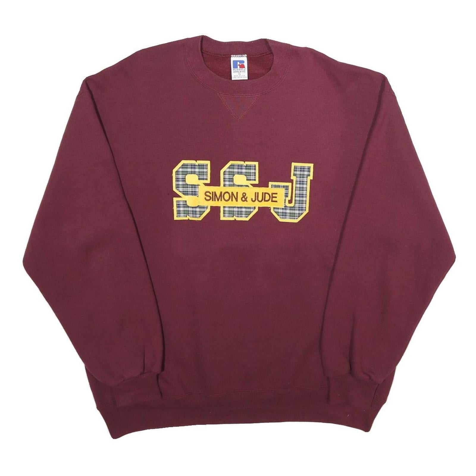 RUSSELL ATHLETIC Mens Maroon Simon & Jude Crew Neck XL Sweatshirt Cotton Blend Refurbished - N/A refurbished available on Cerqular