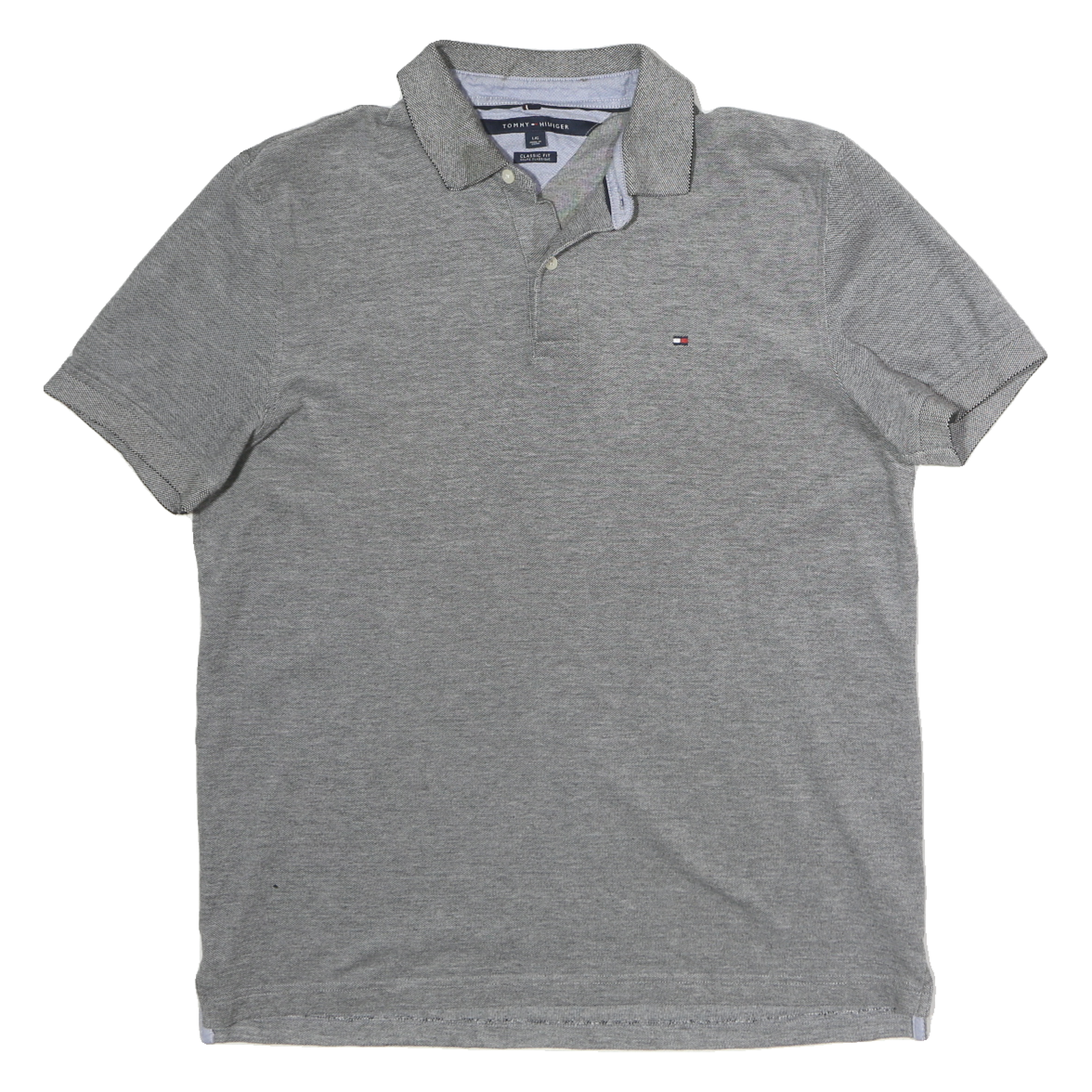 TOMMY HILFIGER Mens Grey Short Sleeve Plain M Cotton Polo Shirt Classic Fit Refurbished - N/A refurbished available on Cerqular