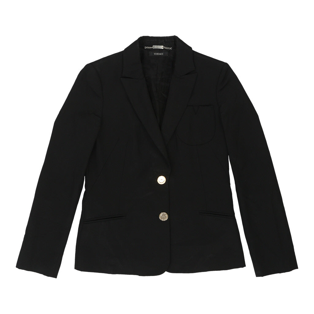 Versace Blazer - Medium Black Wool | Size: medium Refurbished - N/A (Preloved Designer is not a specific brand, it refurbished available on Cerqular