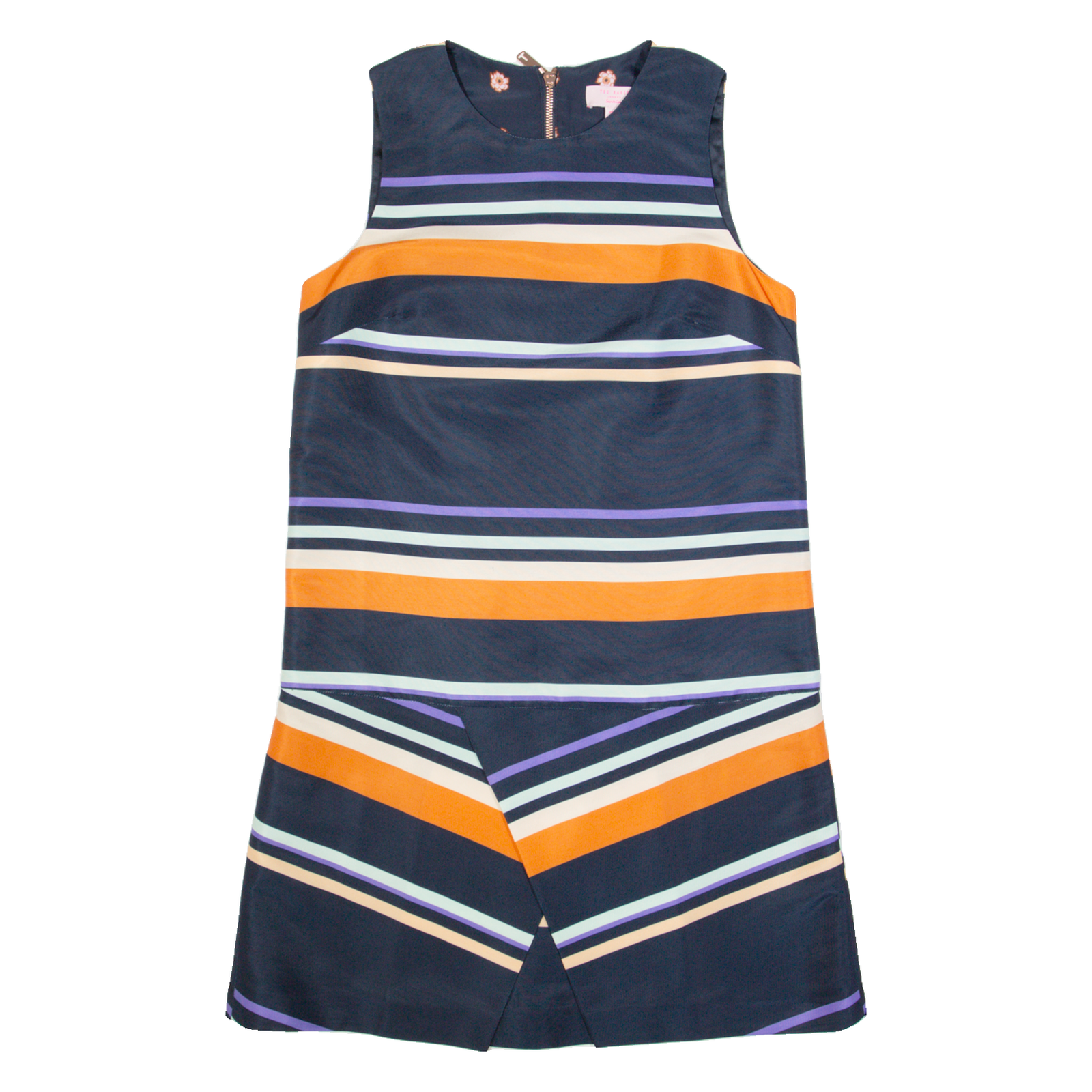 TED BAKER Womens Shift Dress Blue Striped Sleeveless Knee Length S Refurbished - N/A refurbished available on Cerqular