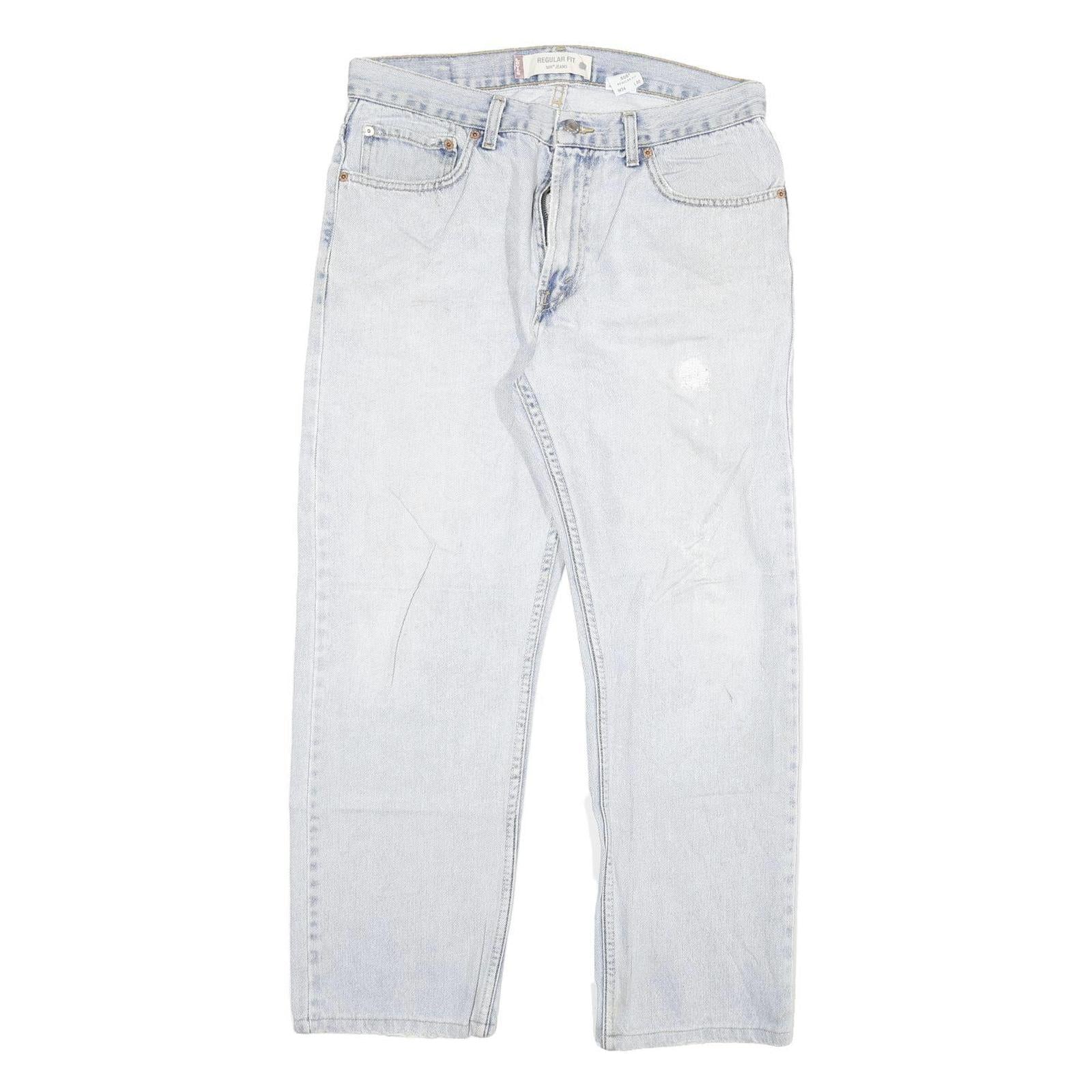 LEVI'S 505 Mens Jeans Blue Regular Straight Denim Light W32 L27 Classic Fit Zip Refurbished - N/A refurbished available on Cerqular
