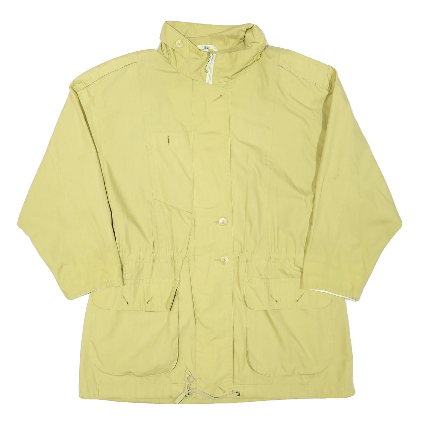 Womens Yellow Polyester Blend Plain Button Jacket UK 18 Casual Lightweight Refurbished - N/A refurbished available on Cerqular