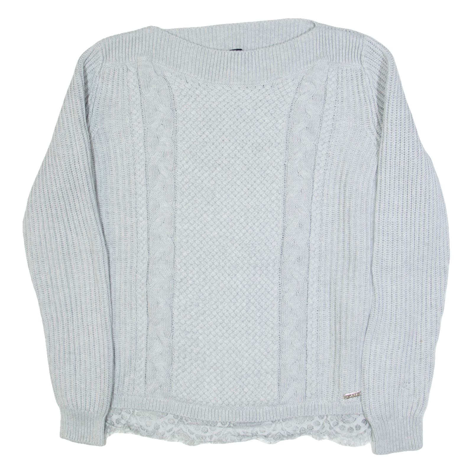 TOMMY HILFIGER Womens Jumper Grey Tight Knit M Refurbished - N/A refurbished available on Cerqular