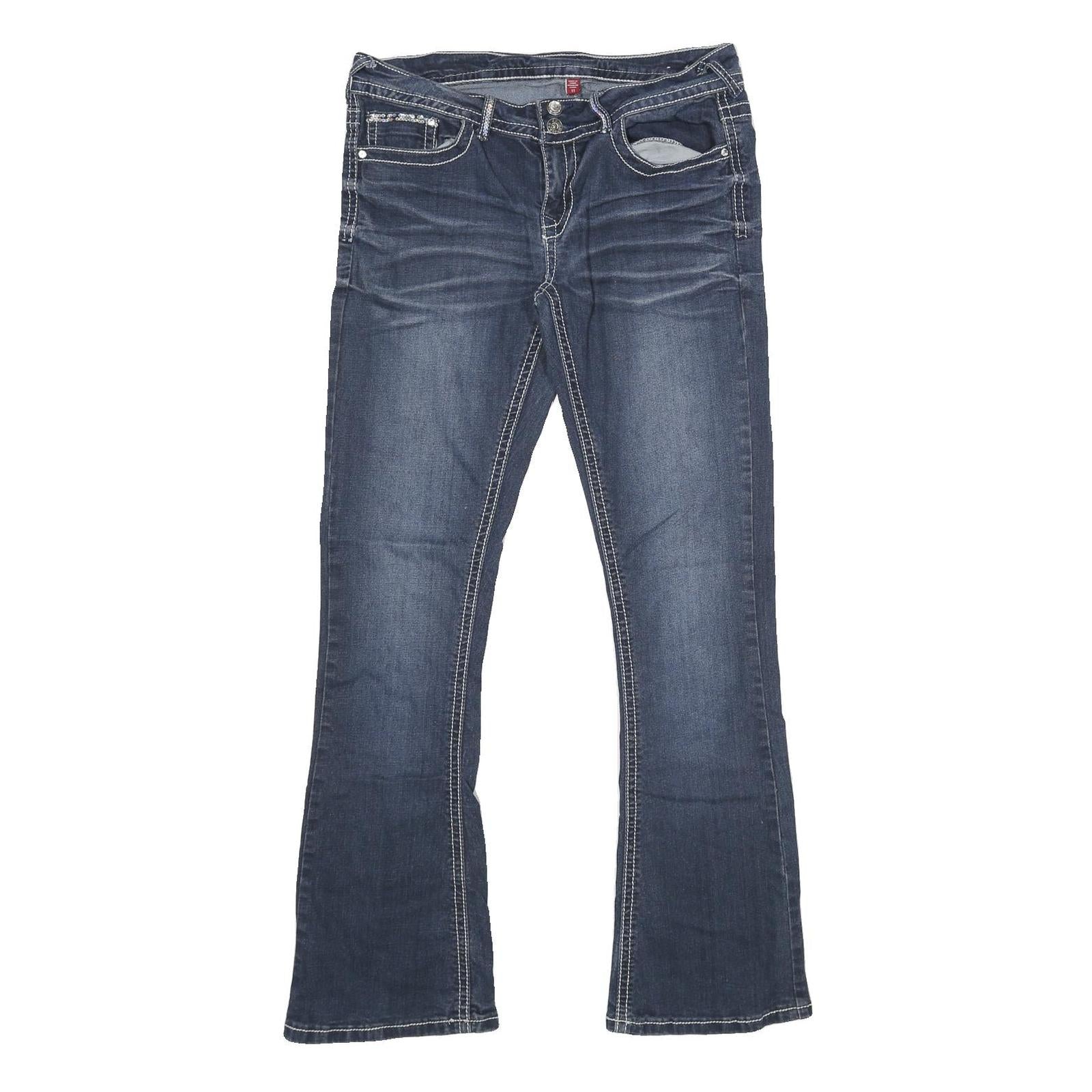 BONGO Womens Jeans Blue Relaxed Bootcut Denim Medium W32 L32 Sequined Pocket Refurbished - N/A refurbished available on Cerqular