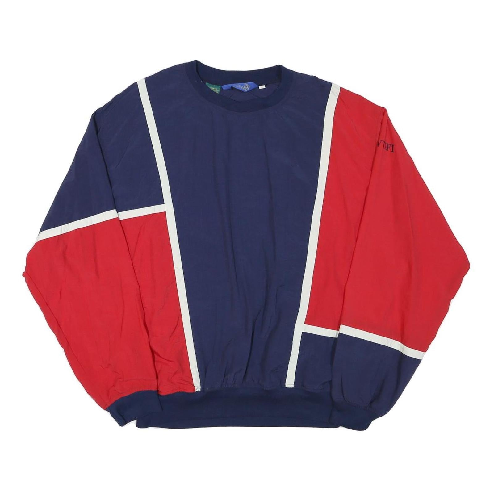 GOLF SUIT Mens Blue & Red Colourblock Crew Neck 2XL Nylon Sweatshirt Pullover Refurbished - N/A refurbished available on Cerqular