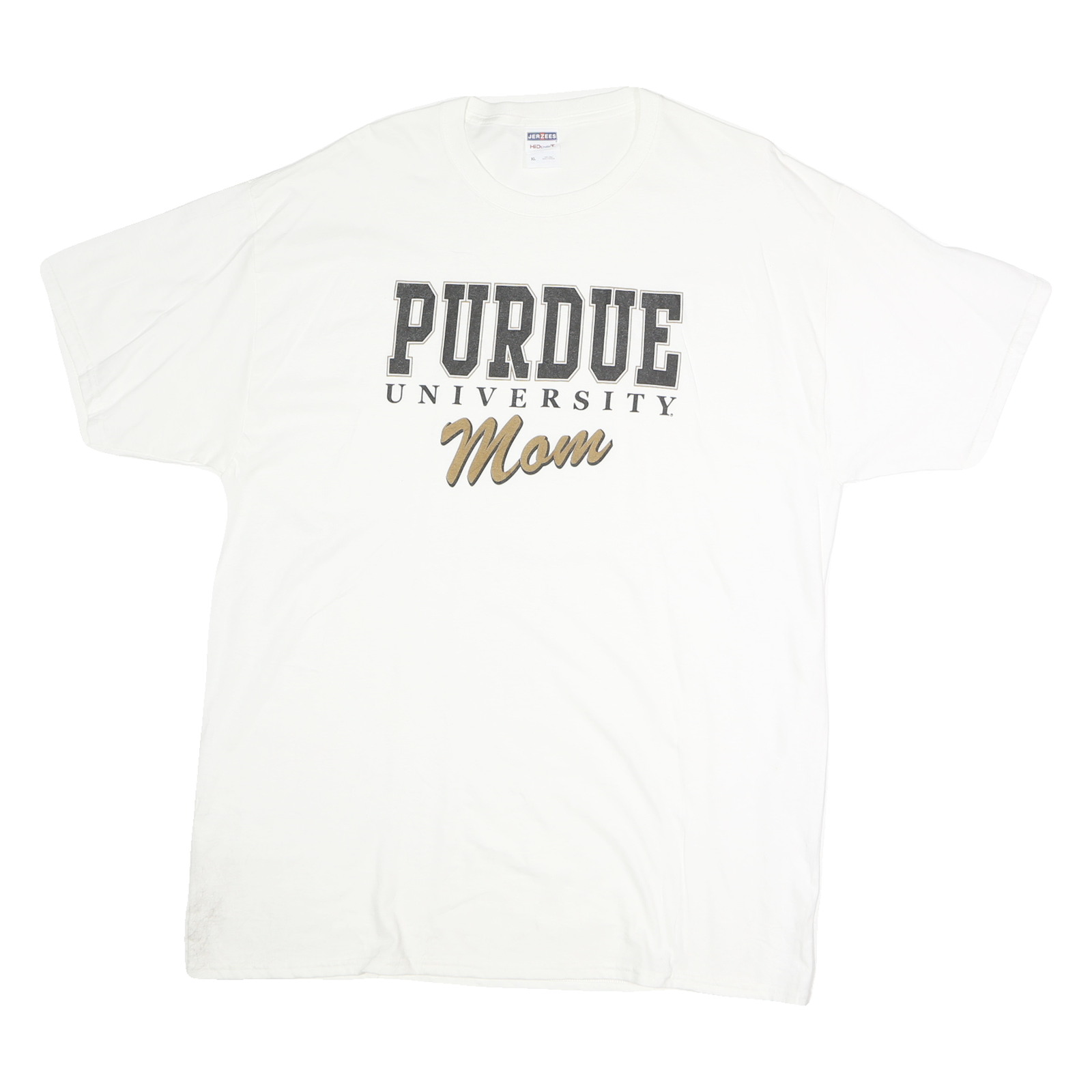 JERZEES Mens White Purdue University Mom Graphic T-Shirt XL Short Sleeve Crew Refurbished - N/A refurbished available on Cerqular