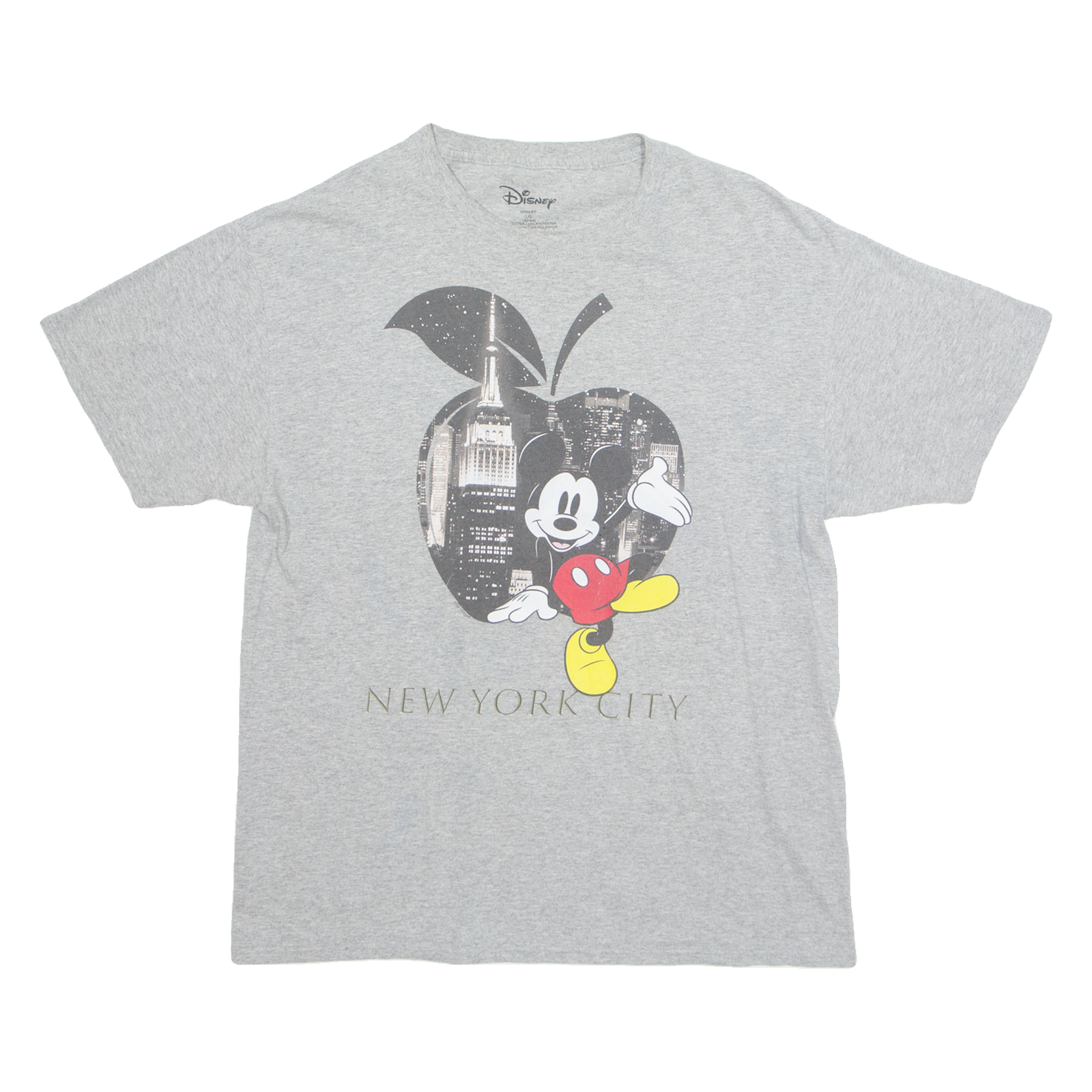 DISNEY New York City Mens T-Shirt Grey L Refurbished - N/A refurbished available on Cerqular
